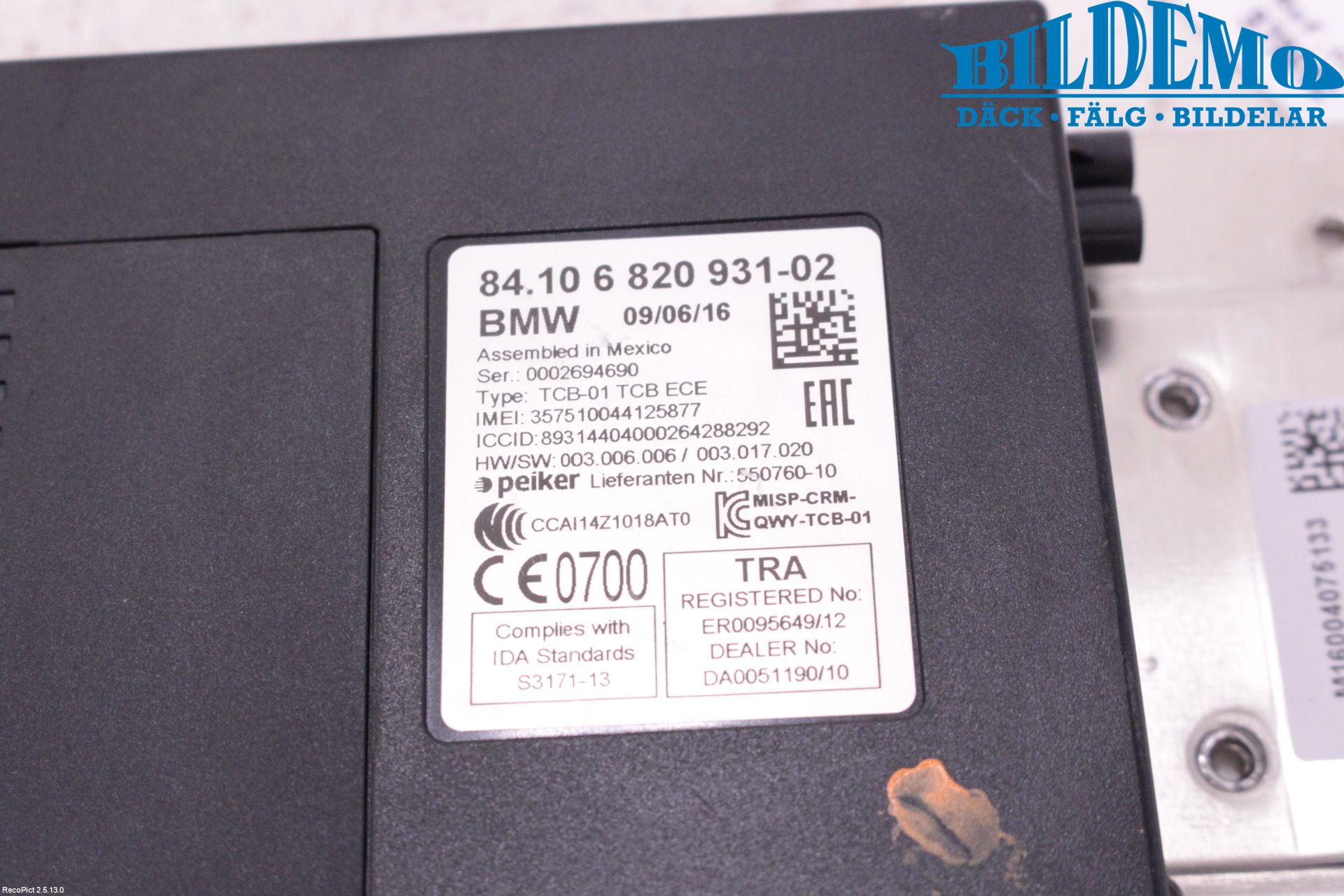 BMW 1 F20/F21 11-19 Styrenhet Övrigt