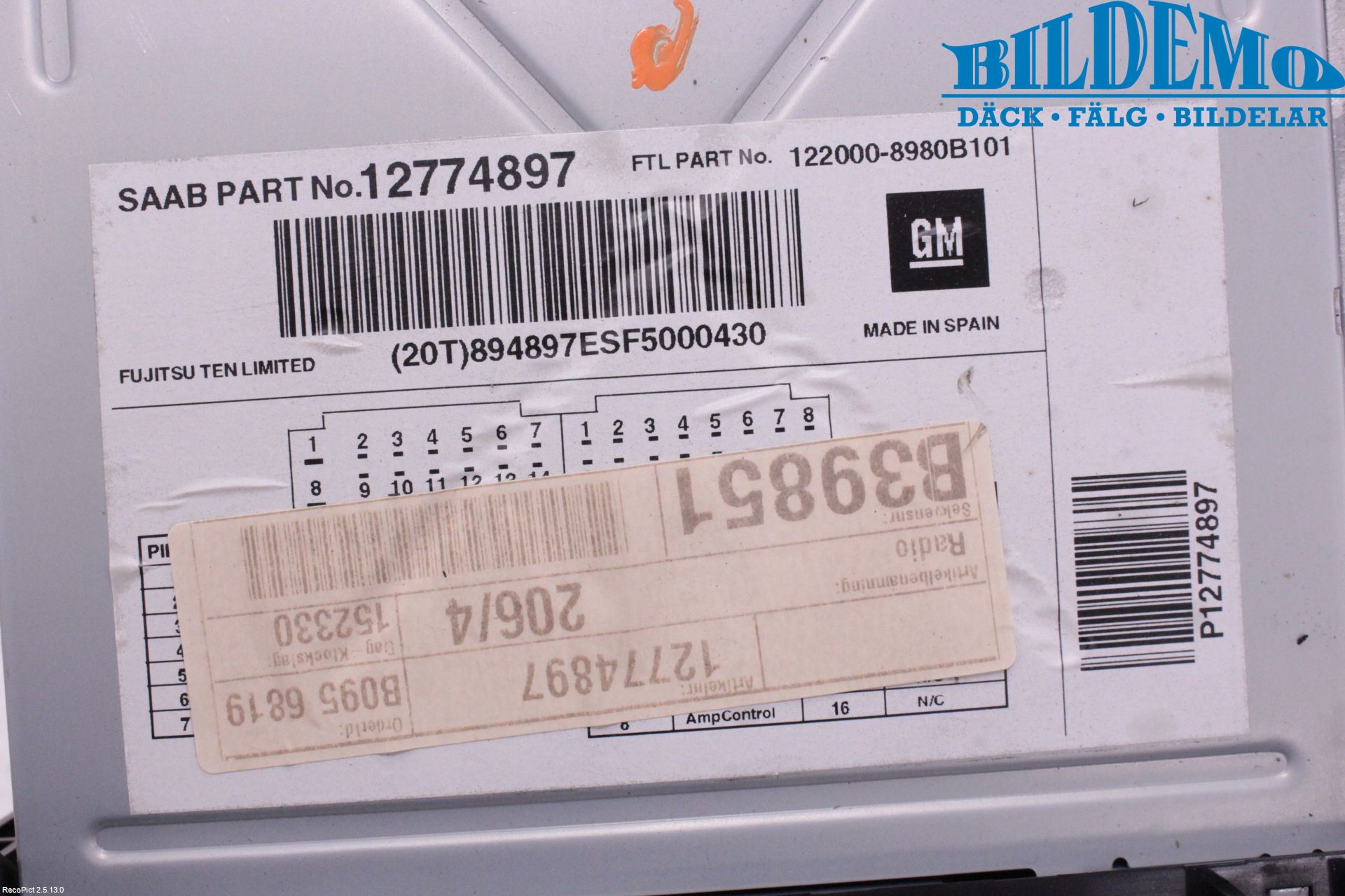 Saab 9-3 VER 2 Cd Radio - Multimediapanel