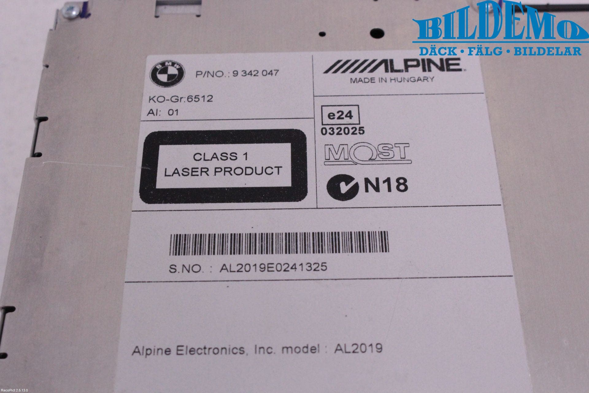 BMW 5 F10/F11/F18 09-17 Cd Radio - Multimediapanel