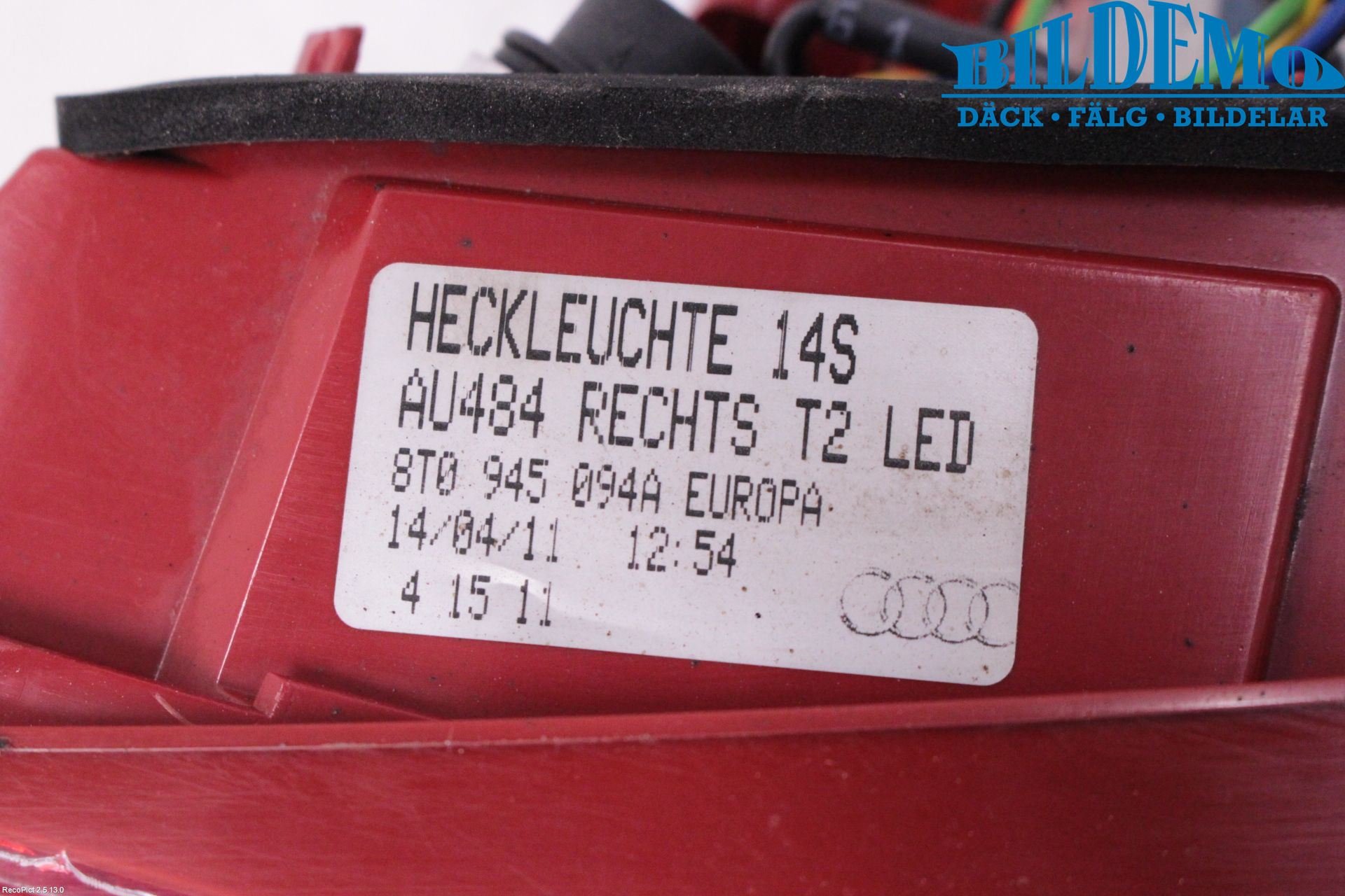 Audi A5 07-16 Bakljus Lucka Hö