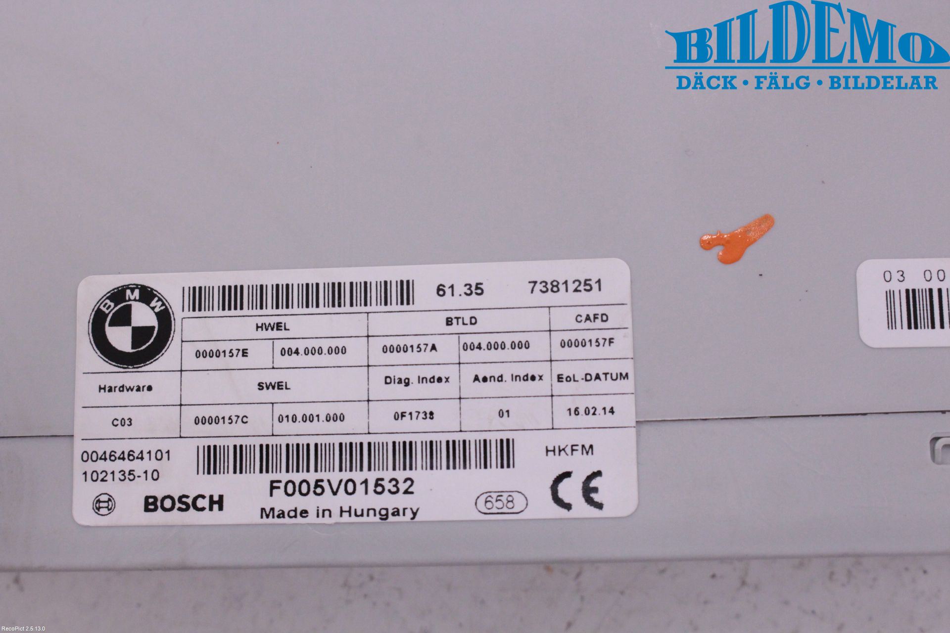 BMW 3 GT F34 13-19 Styrenhet Baklucka