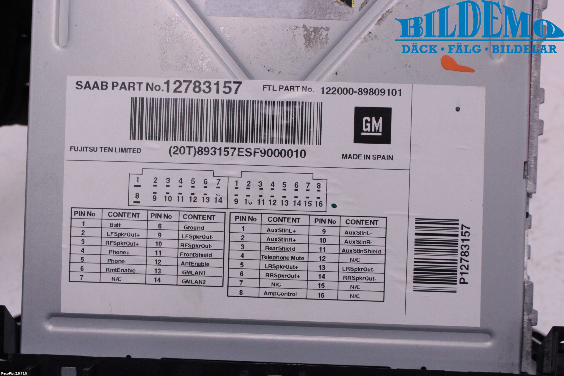 Saab 9-3 VER 2 Cd Radio - Multimediapanel
