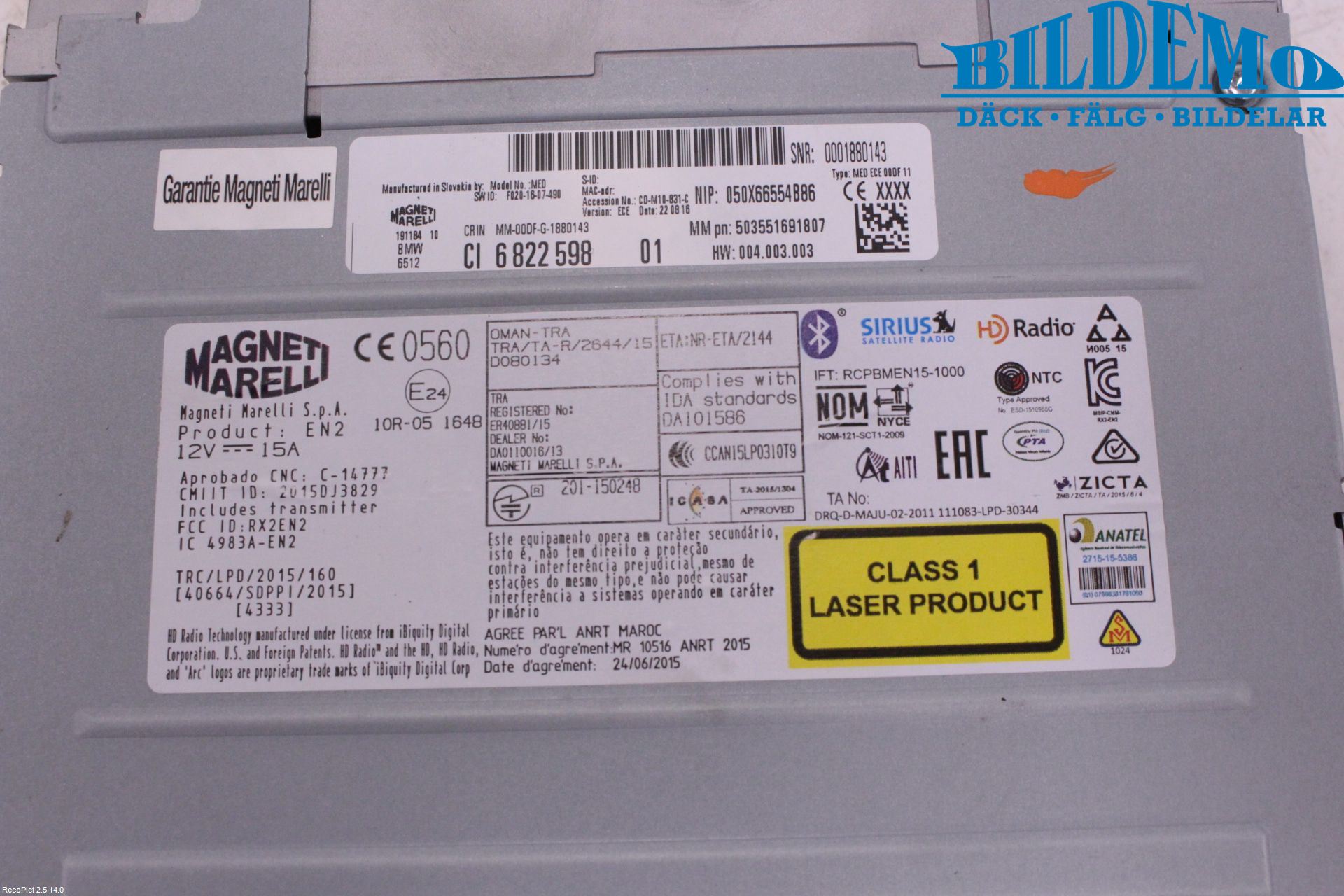 BMW 5 F10/F11/F18 09-17 Cd Radio - Multimediapanel