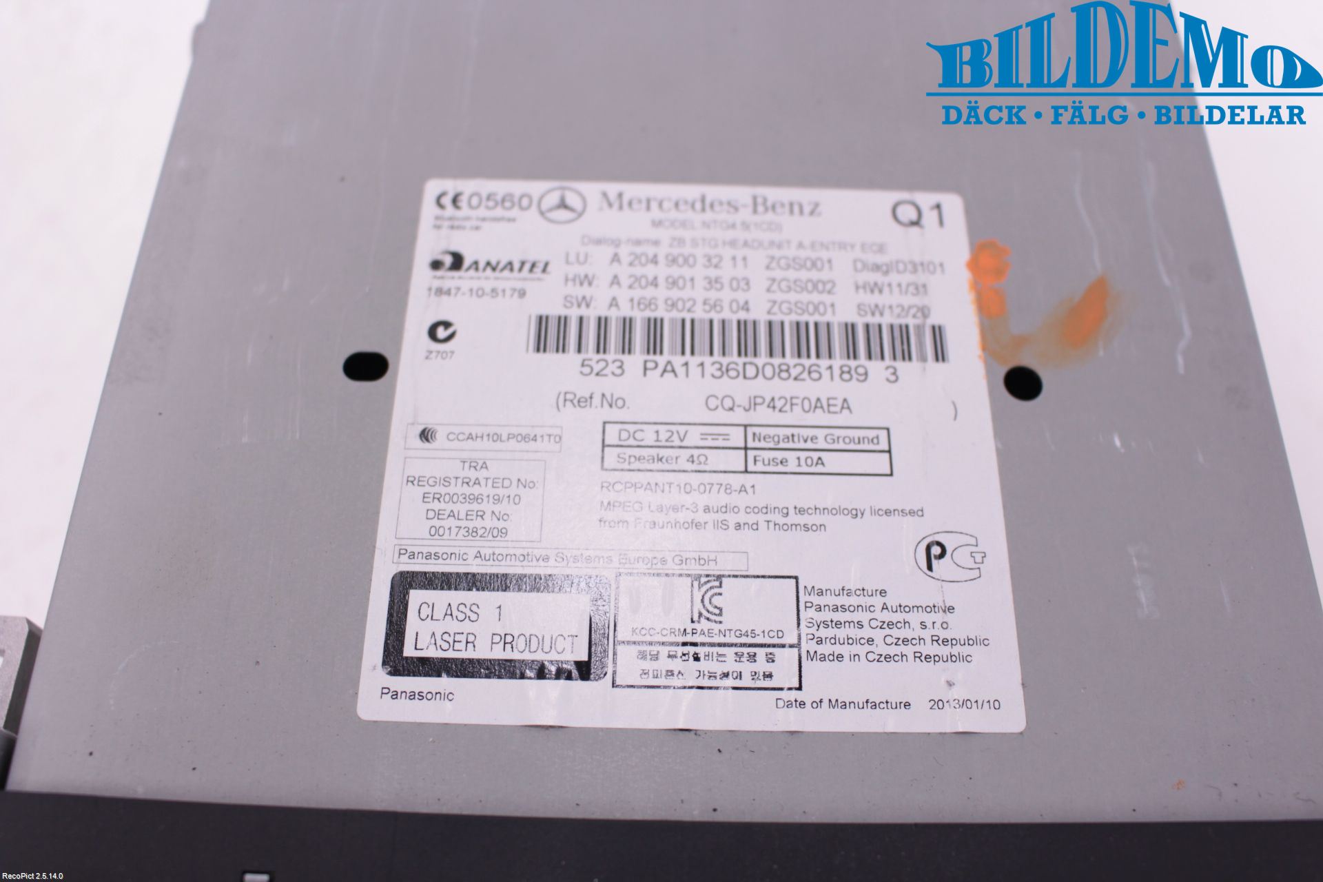 Mercedes-Benz MB C-KLASS (W204) 07-15 Cd Radio - Multimediapanel