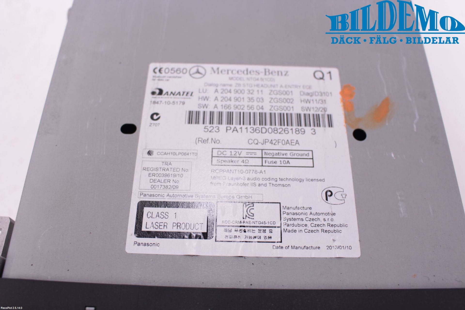 Mercedes-Benz MB C-KLASS (W204) 07-15 Cd Radio - Multimediapanel