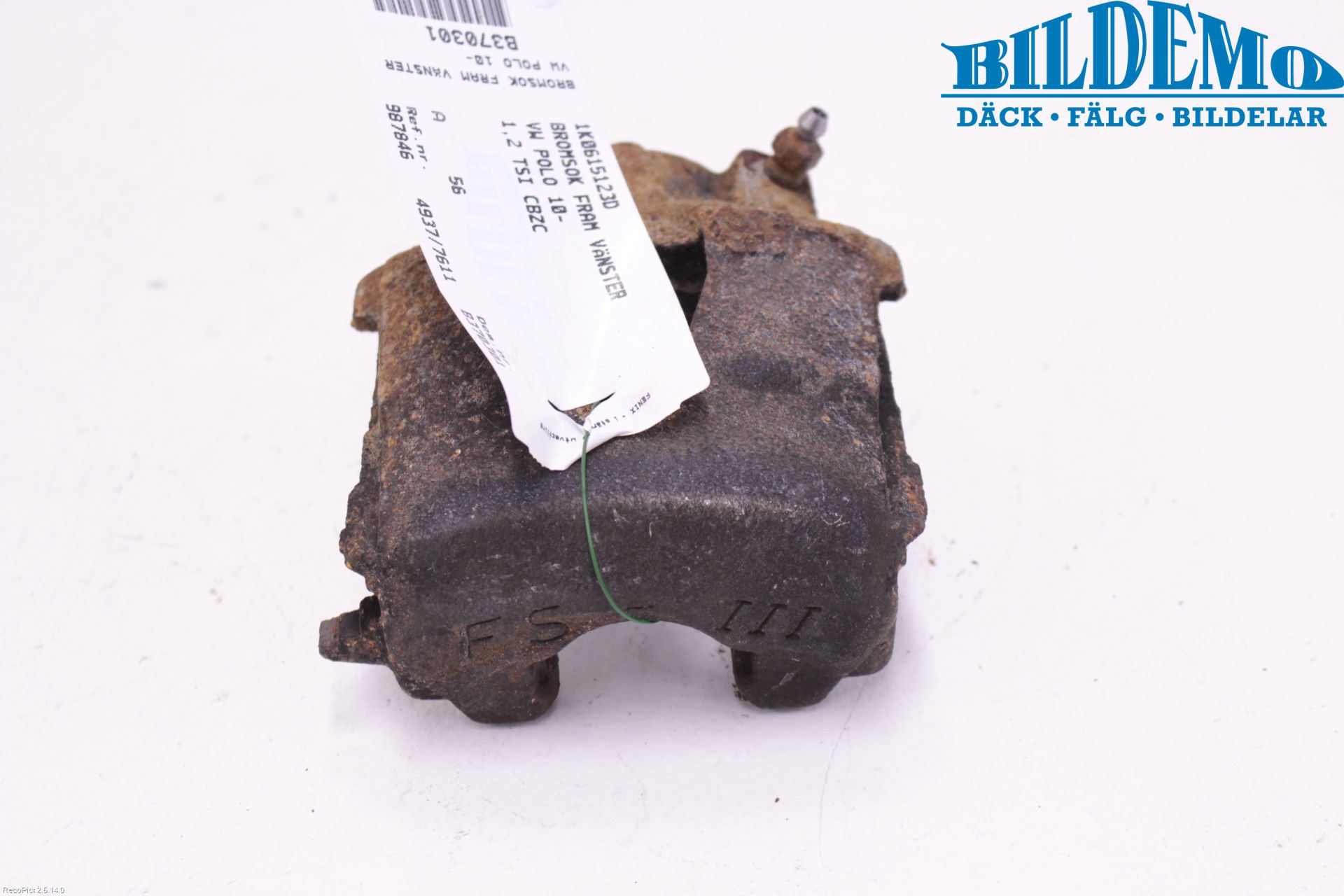 Volkswagen VW POLO 10-17 Bromsok Fram Vänster