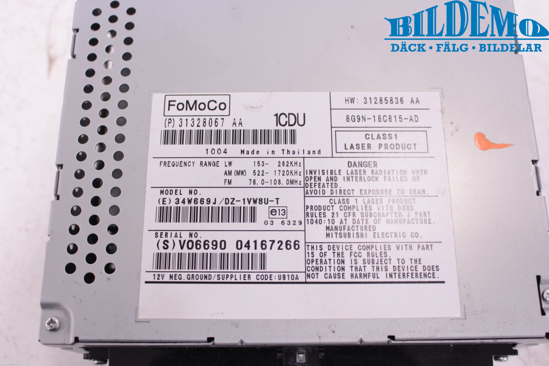 Volvo V70 08-13 Cd Radio - Multimediapanel