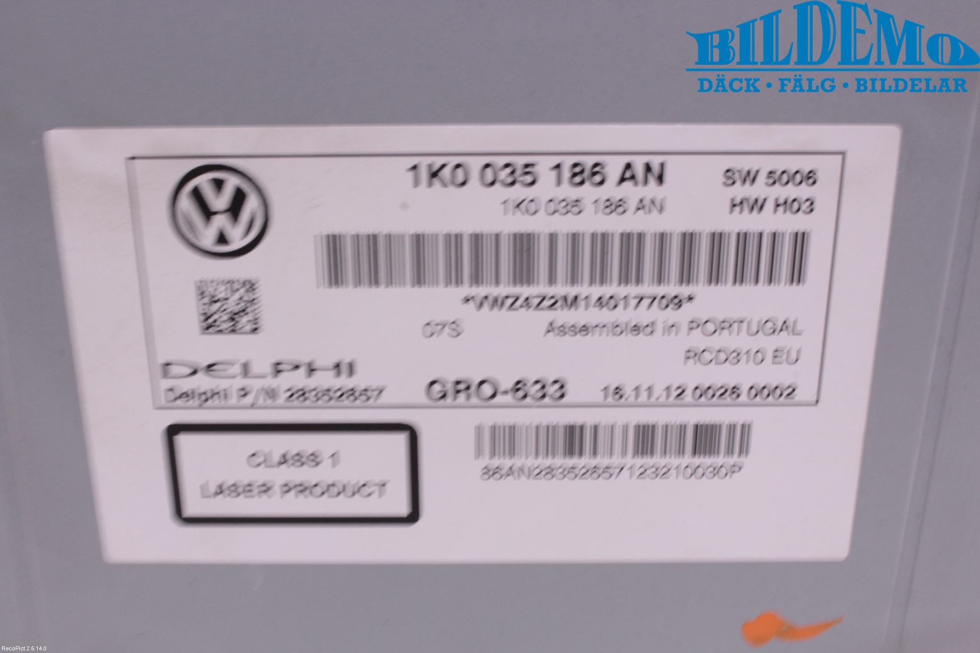 Volkswagen VW PASSAT 11-14 Cd Radio - Multimediapanel