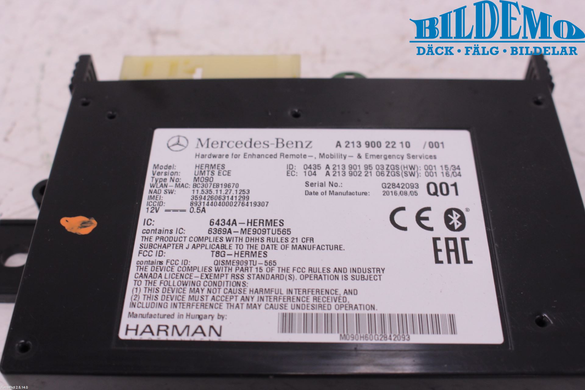 Mercedes-Benz MB E-KLASS (W213) 16-23 Styrenhet Övrigt