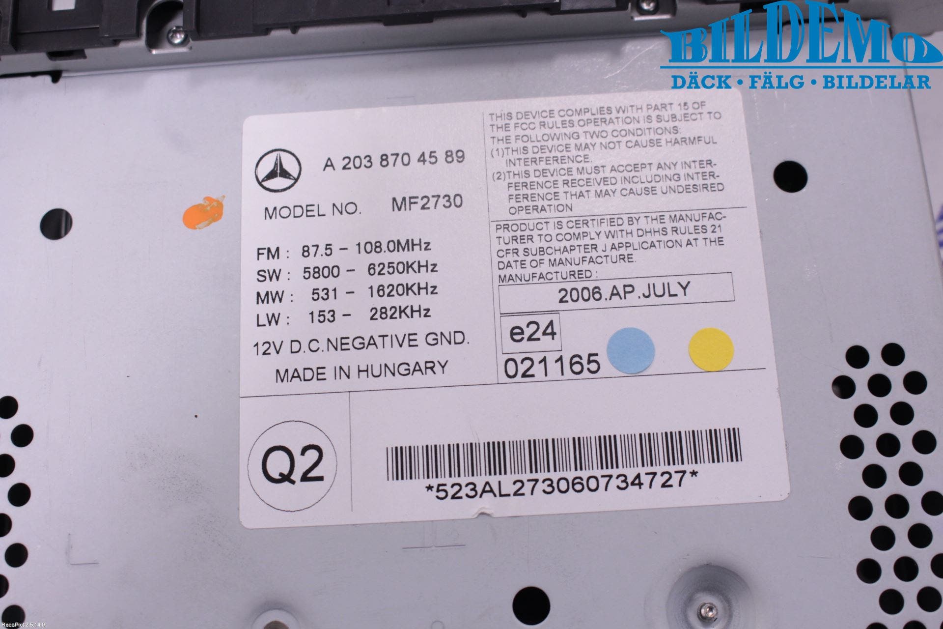 Mercedes-Benz MB C (203) 00-07 Cd Radio - Multimediapanel