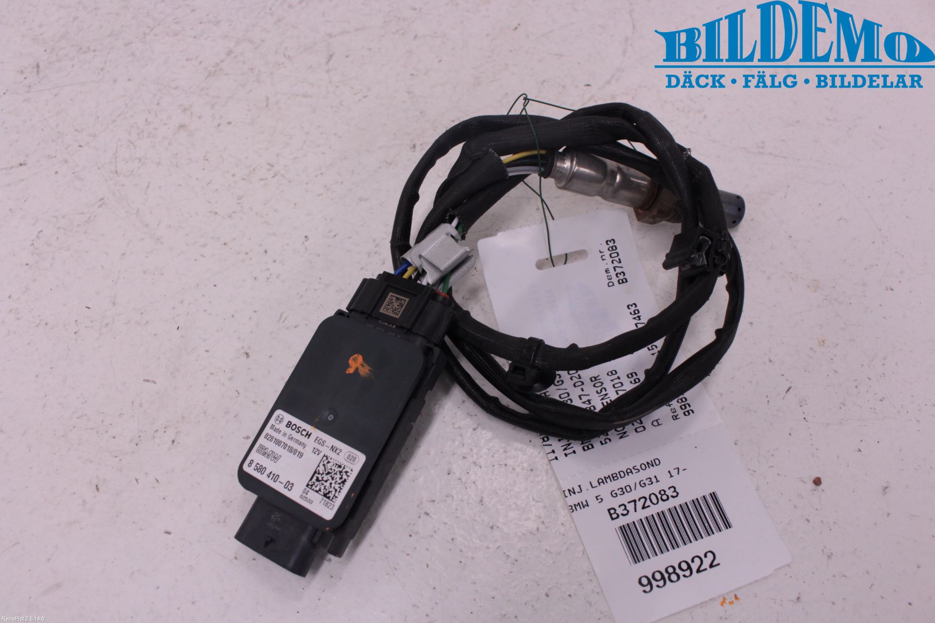 BMW 5 G30/G31/F90 17-23 Givare Temp-Tryck Avgas