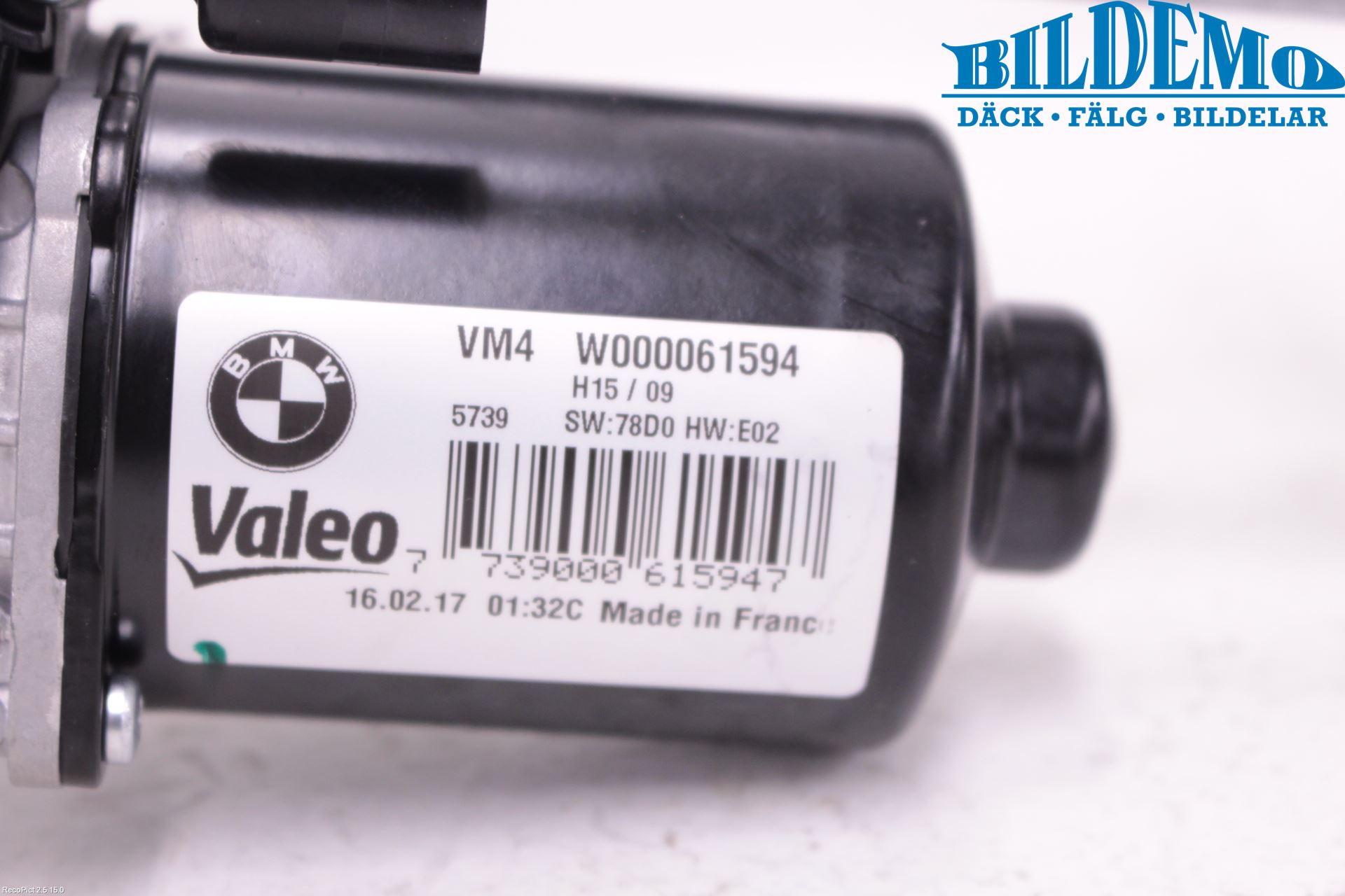 BMW 5 G30/G31/F90 17-23 Torkarmotor Vindruta