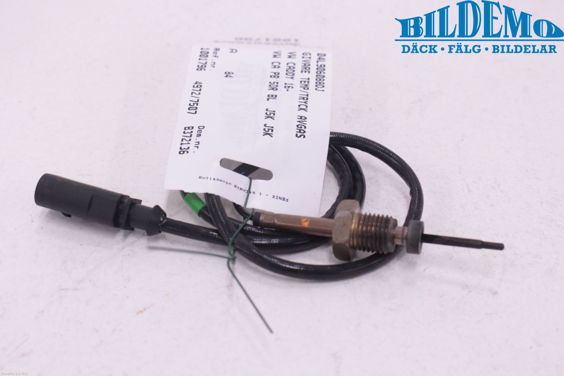 Volkswagen VW CADDY 16-20 Givare Temp-Tryck Avgas