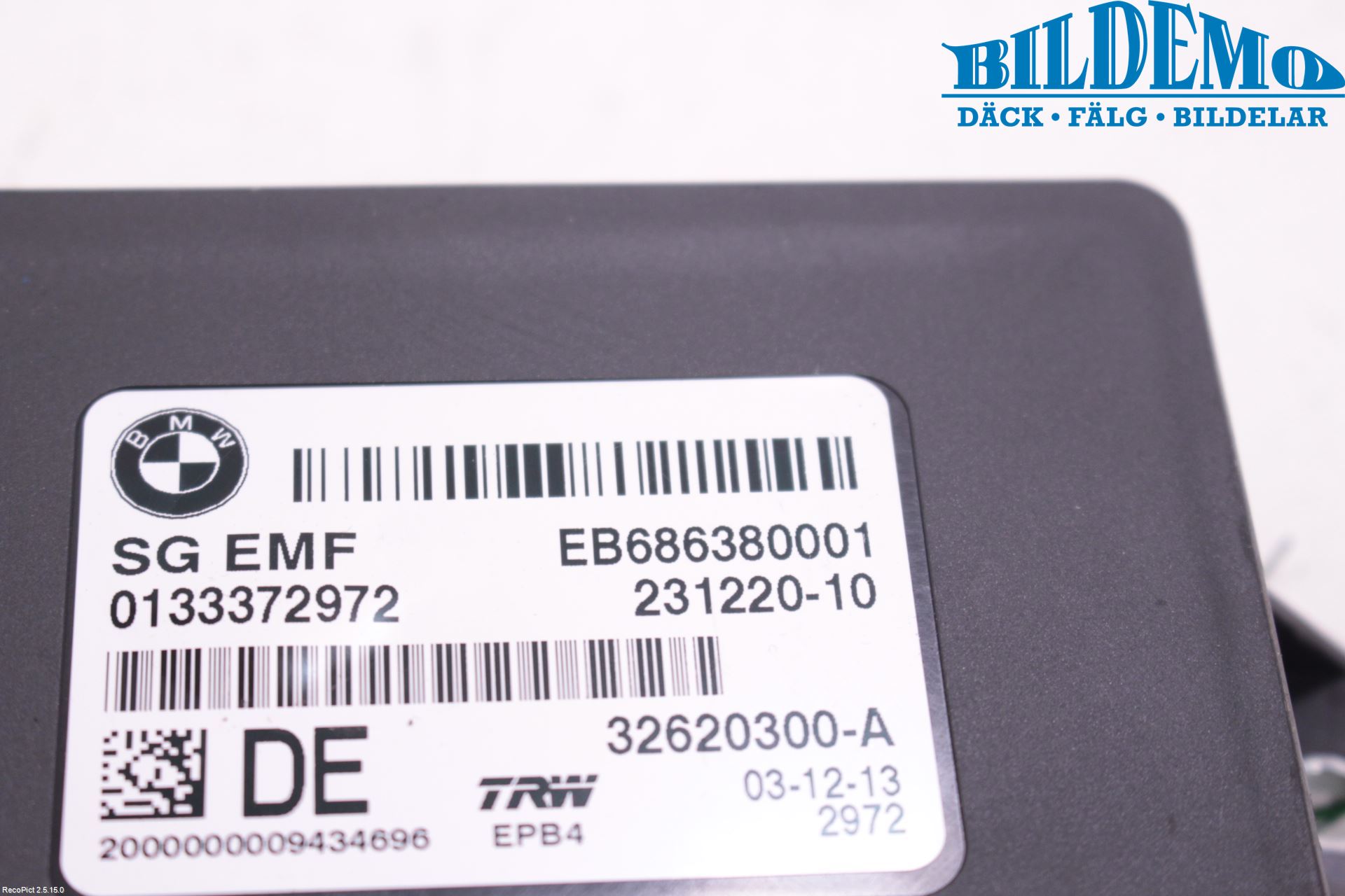 BMW 5 F10/F11/F18 09-17 Styrenhet Parkbroms Epb