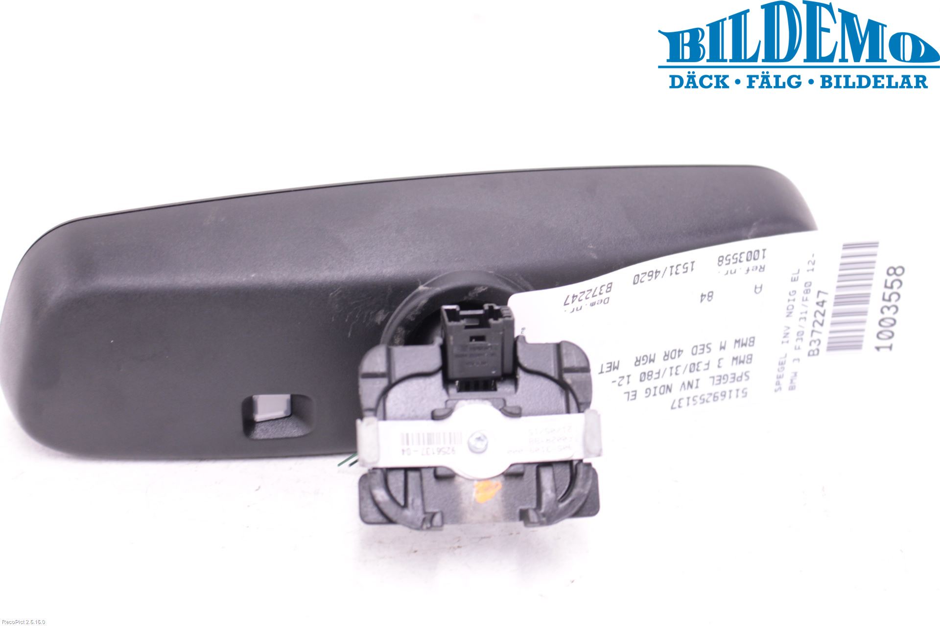 BMW 3 F30/F31/F80 12-19 Spegel Invändig El