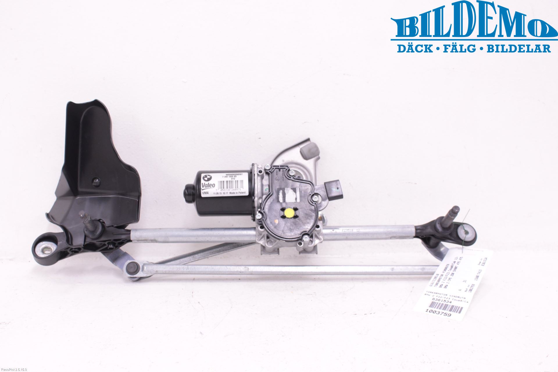 BMW 2 F22/F23/F87 Coupé/Cab 13-21 Torkarmotor Vindruta