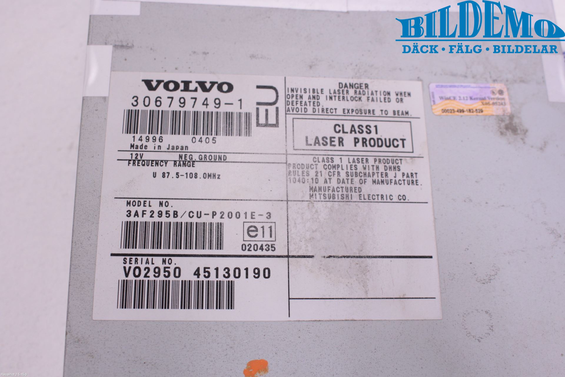 Volvo V70 05-08 Gps Navigator