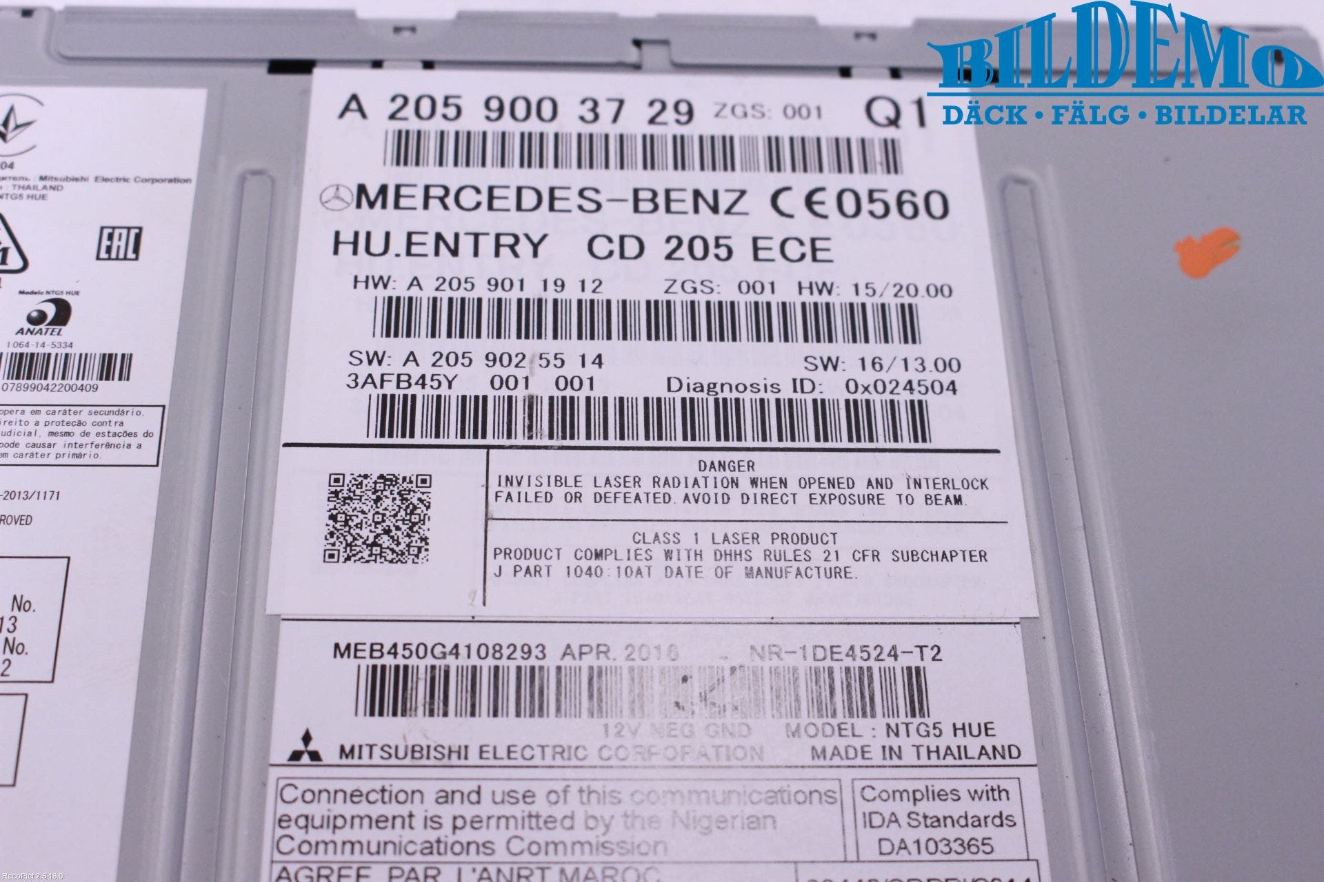 Mercedes-Benz MB C-KLASS (W205) 14-21 Cd Radio - Multimediapanel