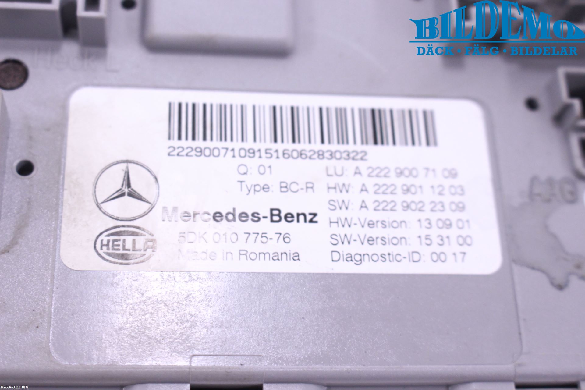 Mercedes-Benz MB C-KLASS (W205) 14-21 Styrenhet Övrigt