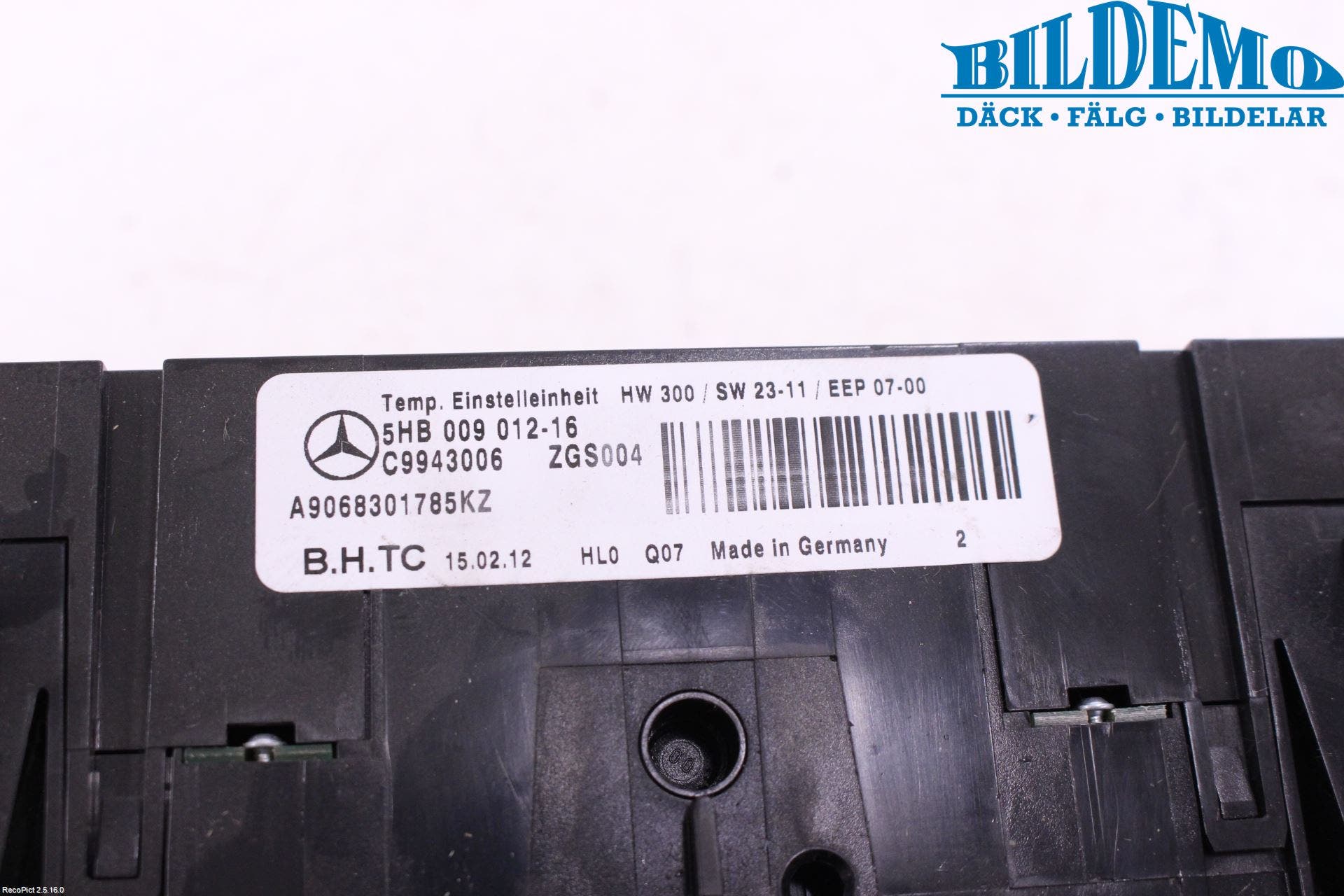 Mercedes-Benz MB SPRINTER (W906) 06-18 Ac Styrenhet Ac Manöveren