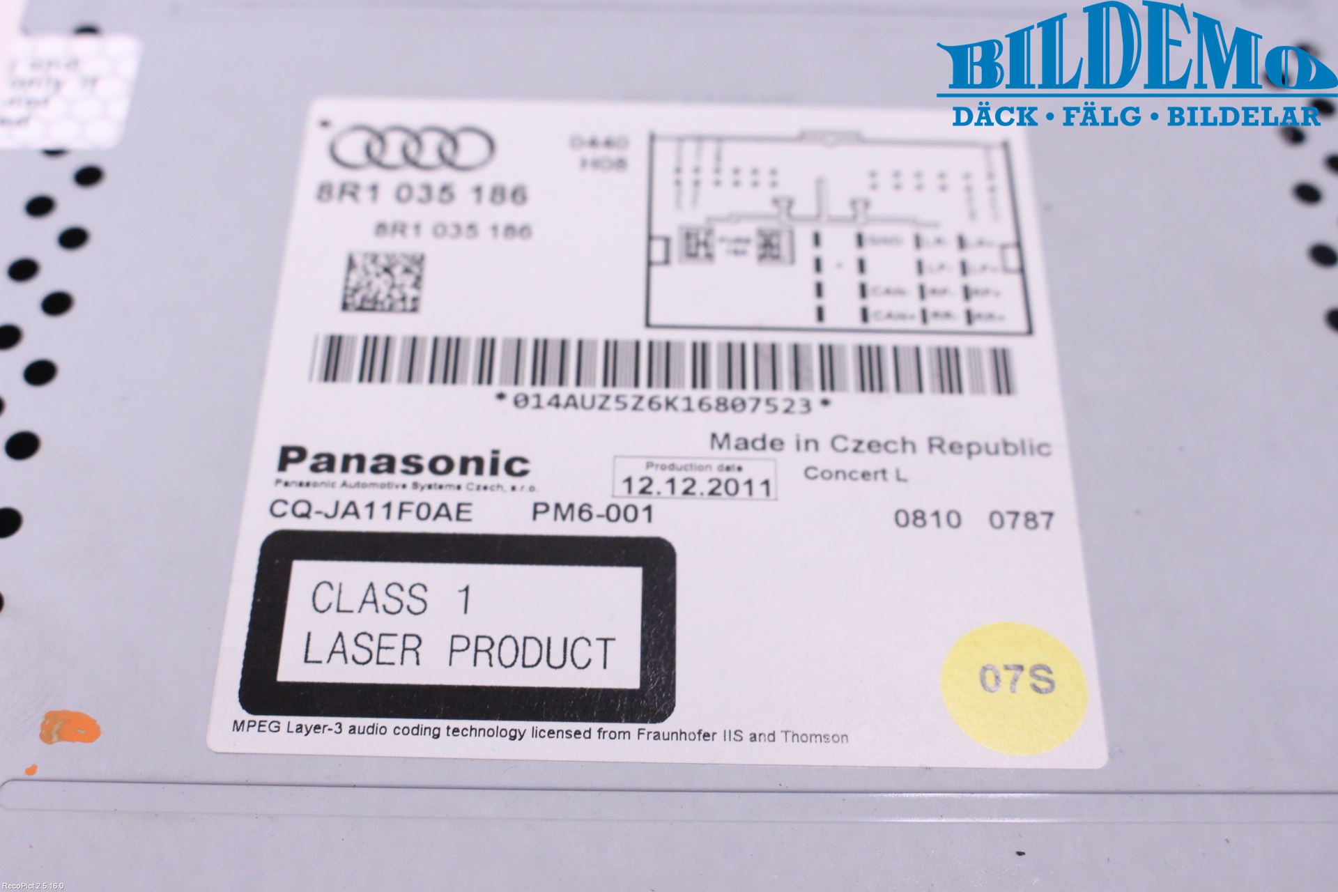 Audi A5 07-16 Cd Radio - Multimediapanel