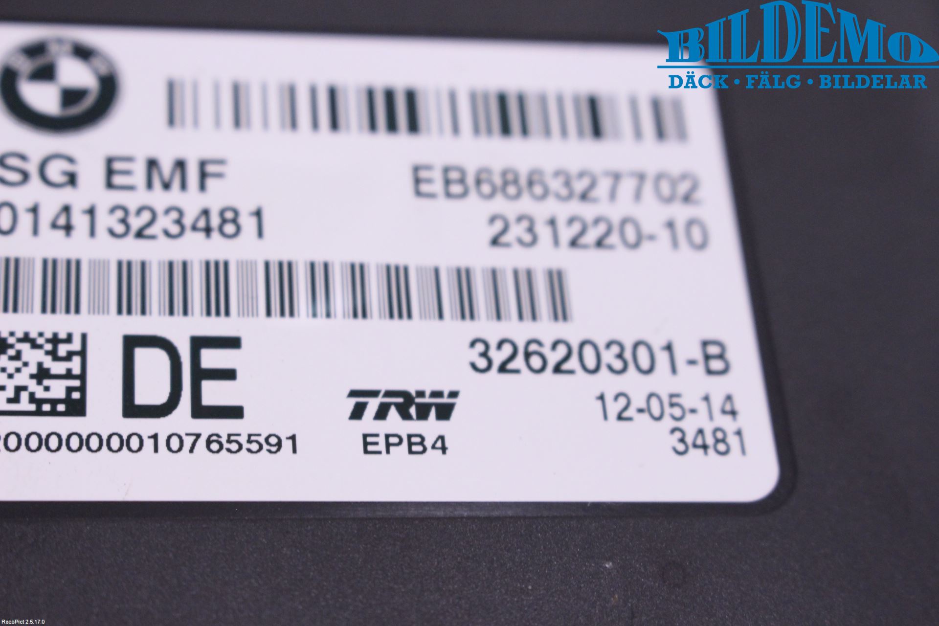 BMW 5 F10/F11/F18 09-17 Styrenhet Parkbroms Epb
