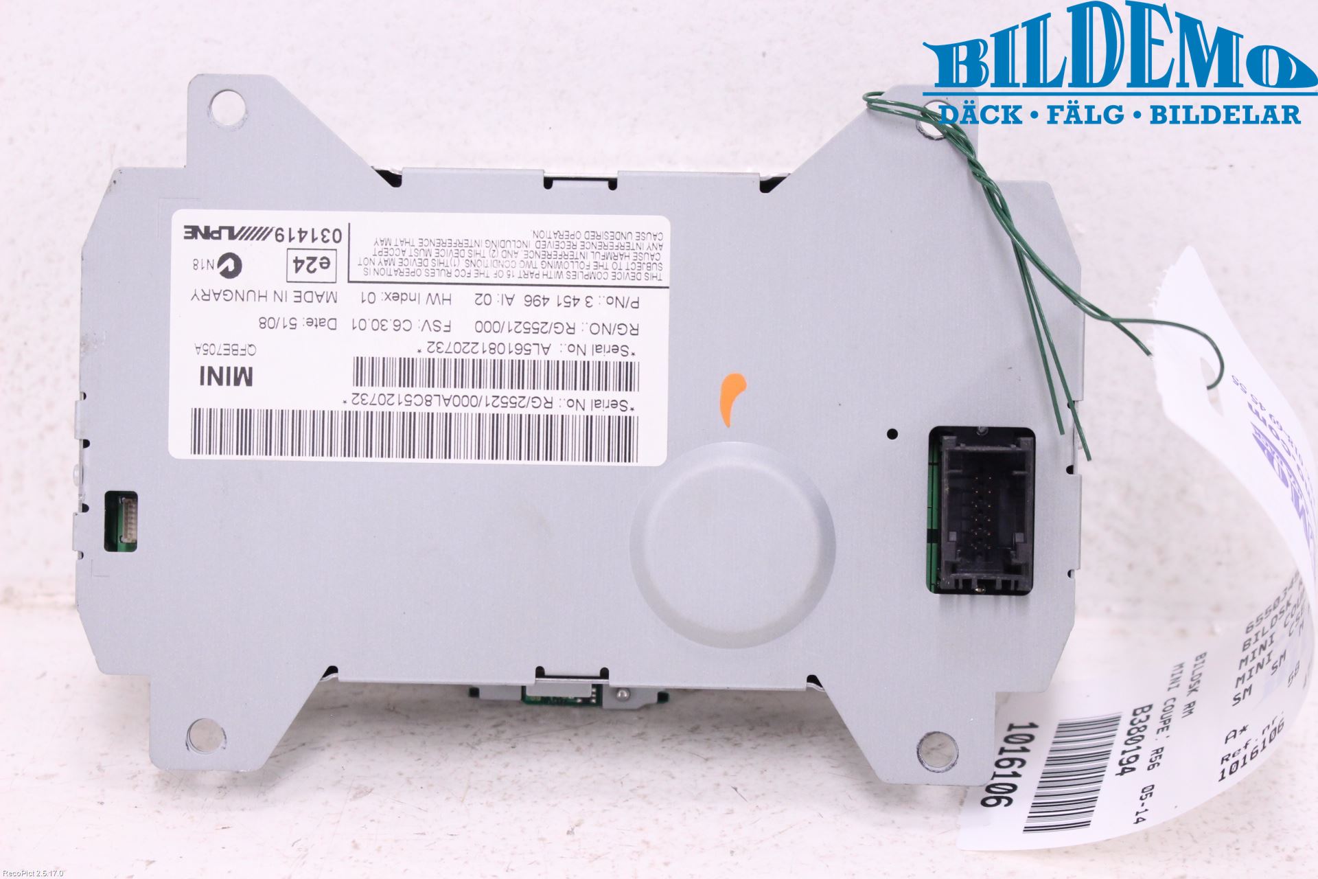 Mini COUPE R56 05-14 Bildskärm