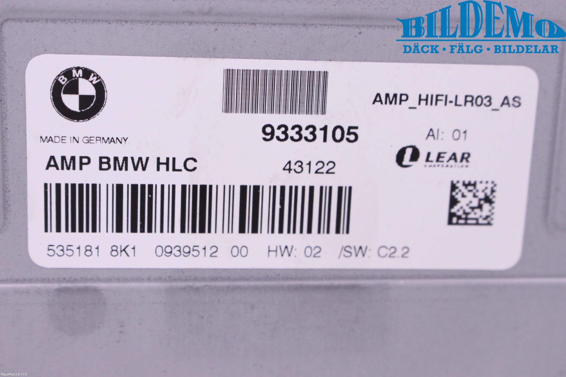 BMW X1 E84 10-15 Radio-Stereo Förstärkare