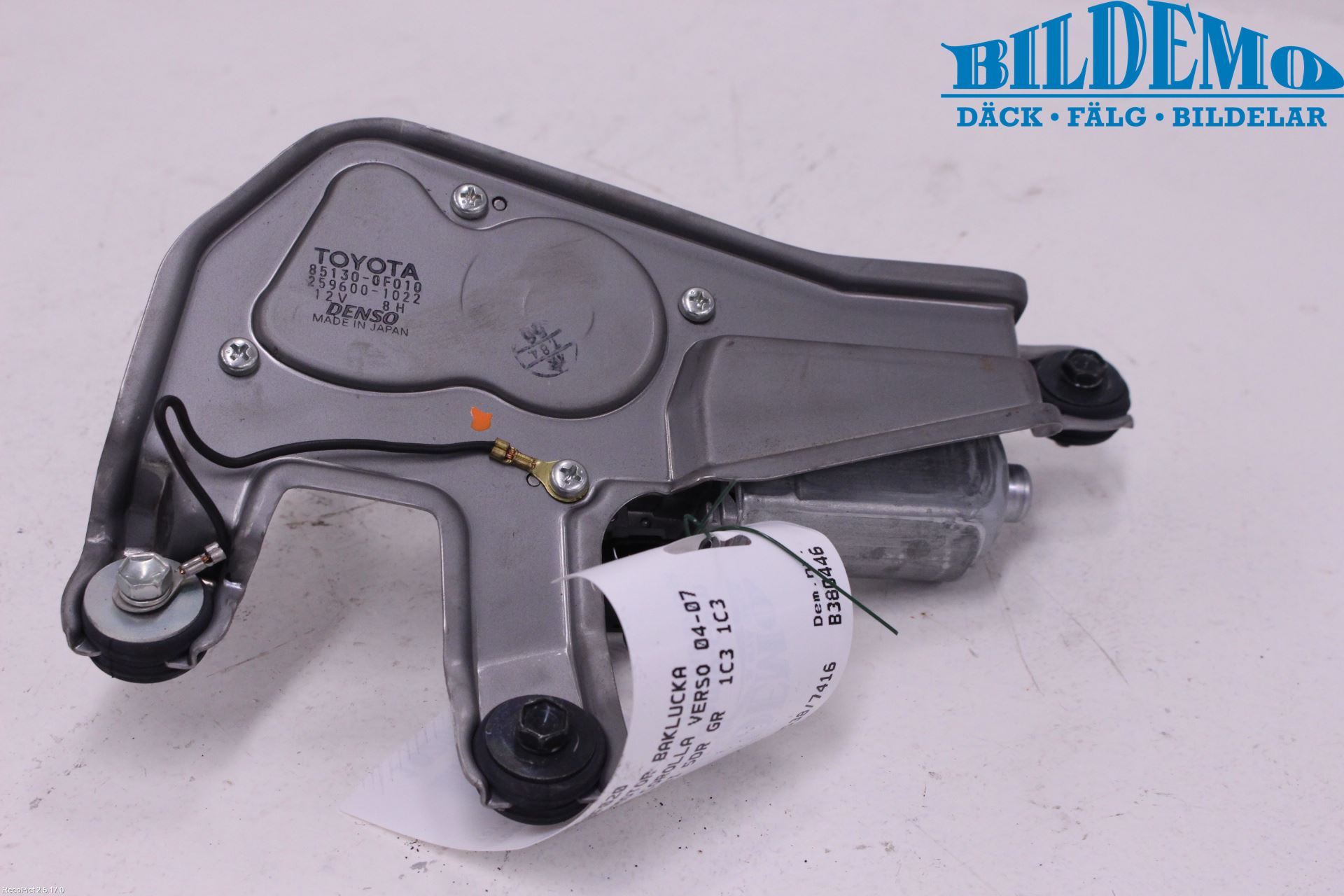 Toyota COROLLA VERSO 04-07 Torkarmotor Baklucka
