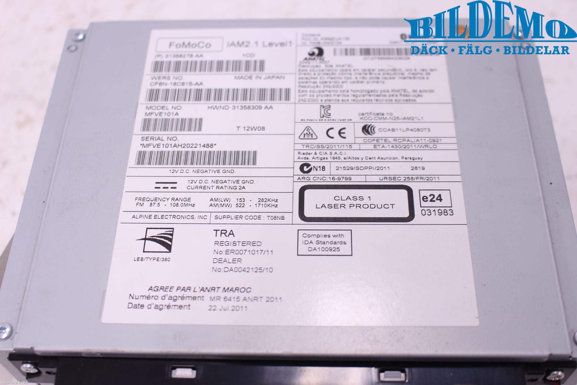 Volvo XC60 09-13 Cd Radio - Multimediapanel