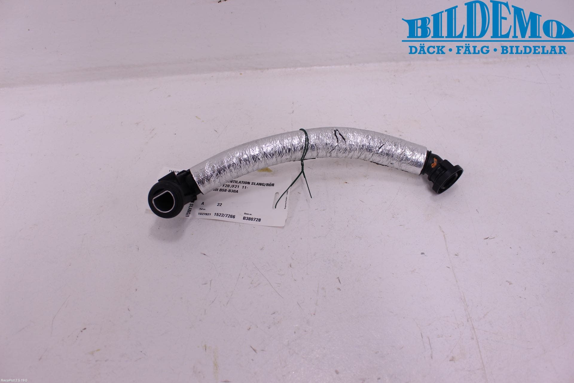 BMW 1 F20/F21 11-19 Vevhusventilation Slang-Rör