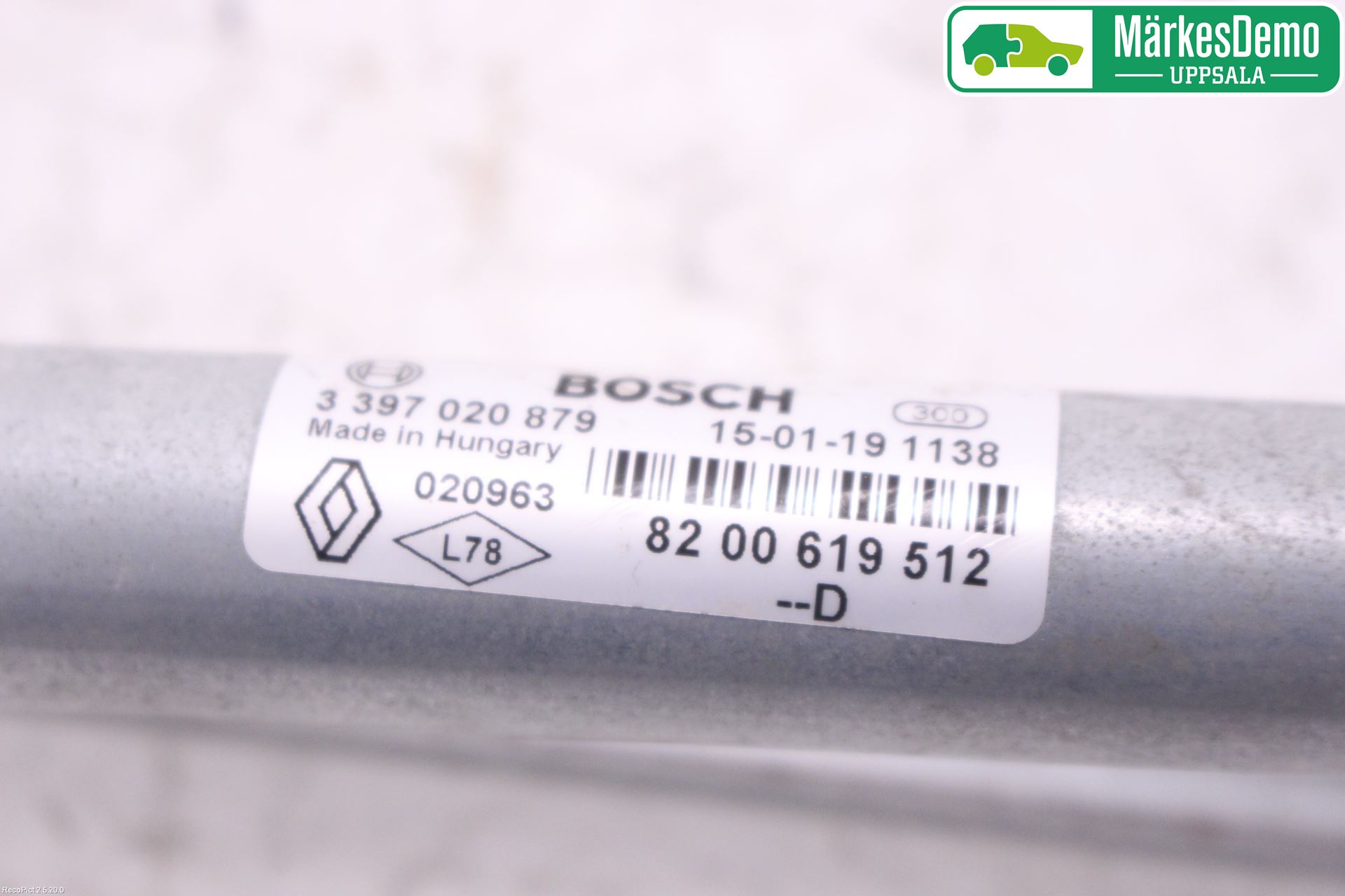 Dacia DUSTER 10-17 Torkarmekanism Vindruta