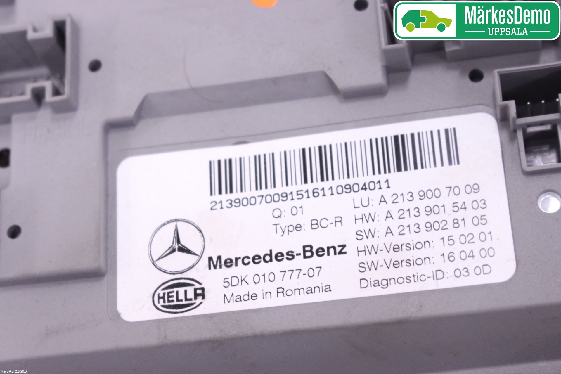 Mercedes-Benz MB E-KLASS (W213) 16-23 Styrenhet Övrigt