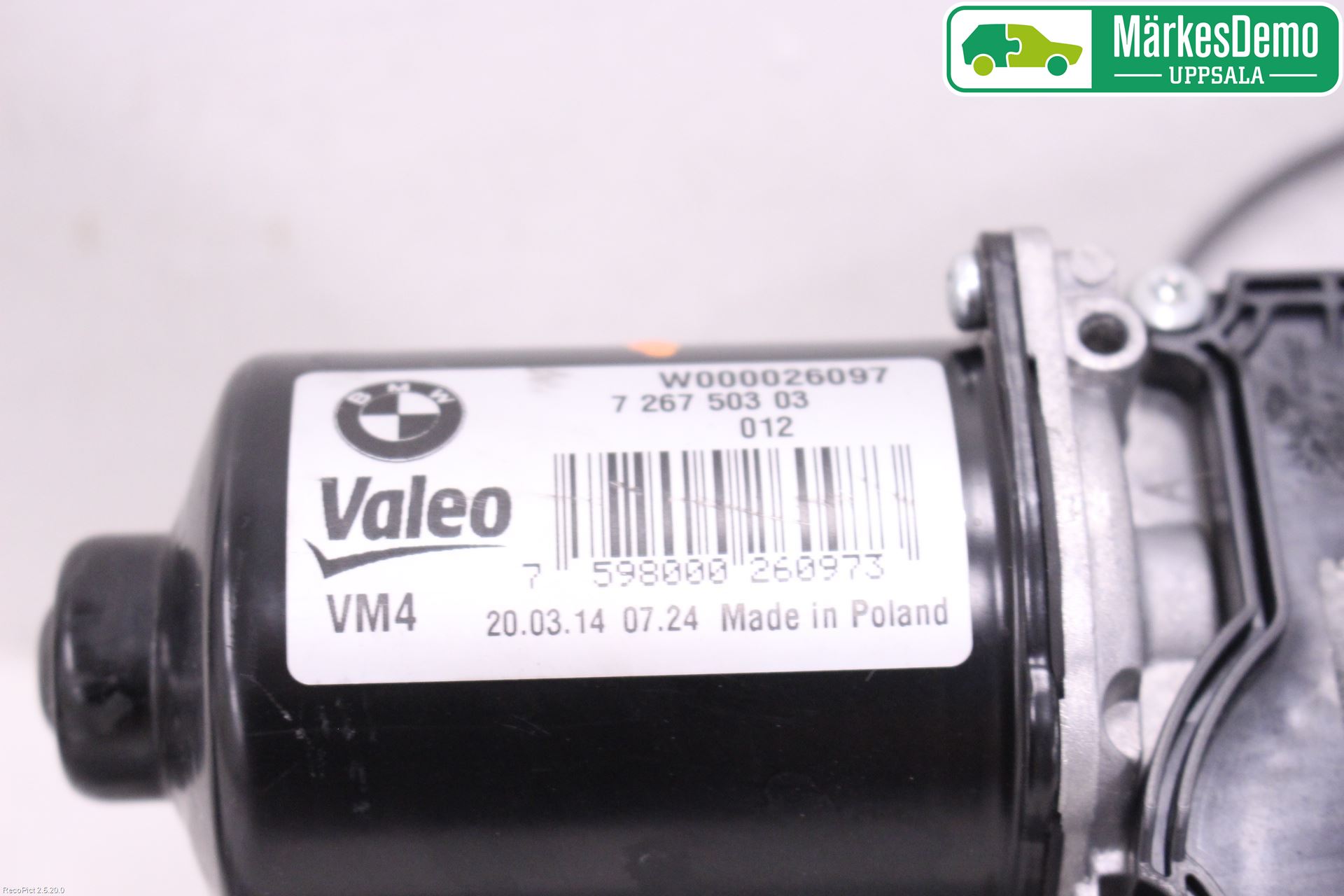 BMW 3 F30/F31/F80 12-19 Torkarmotor Vindruta
