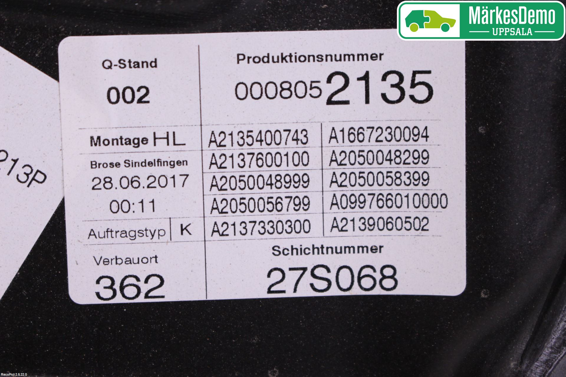 Mercedes-Benz MB E-KLASS (W213) 16-23 Fönsterhiss El Kompl