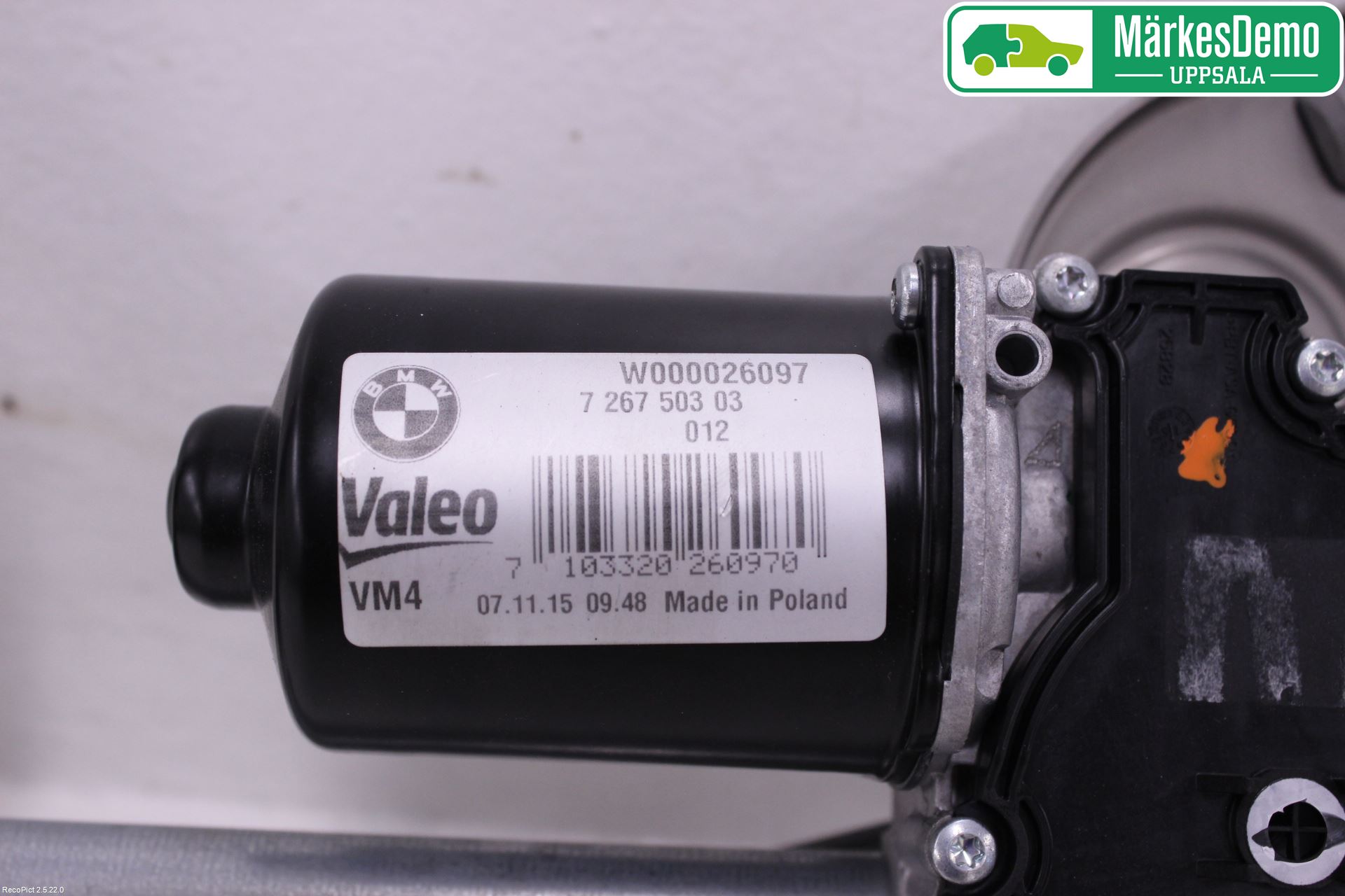 BMW 1 F20/F21 11-19 Torkarmotor Vindruta