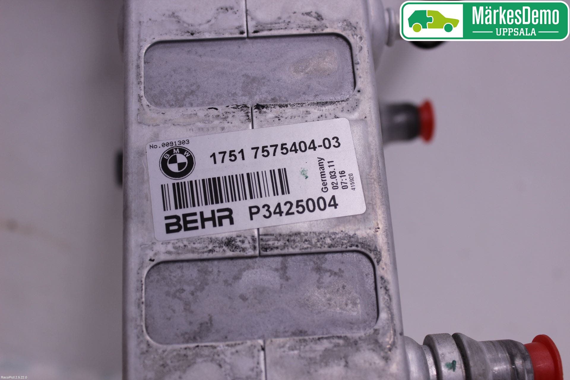 BMW 6 F12/F13 10-18 Laddluft-Intercooler Kyl