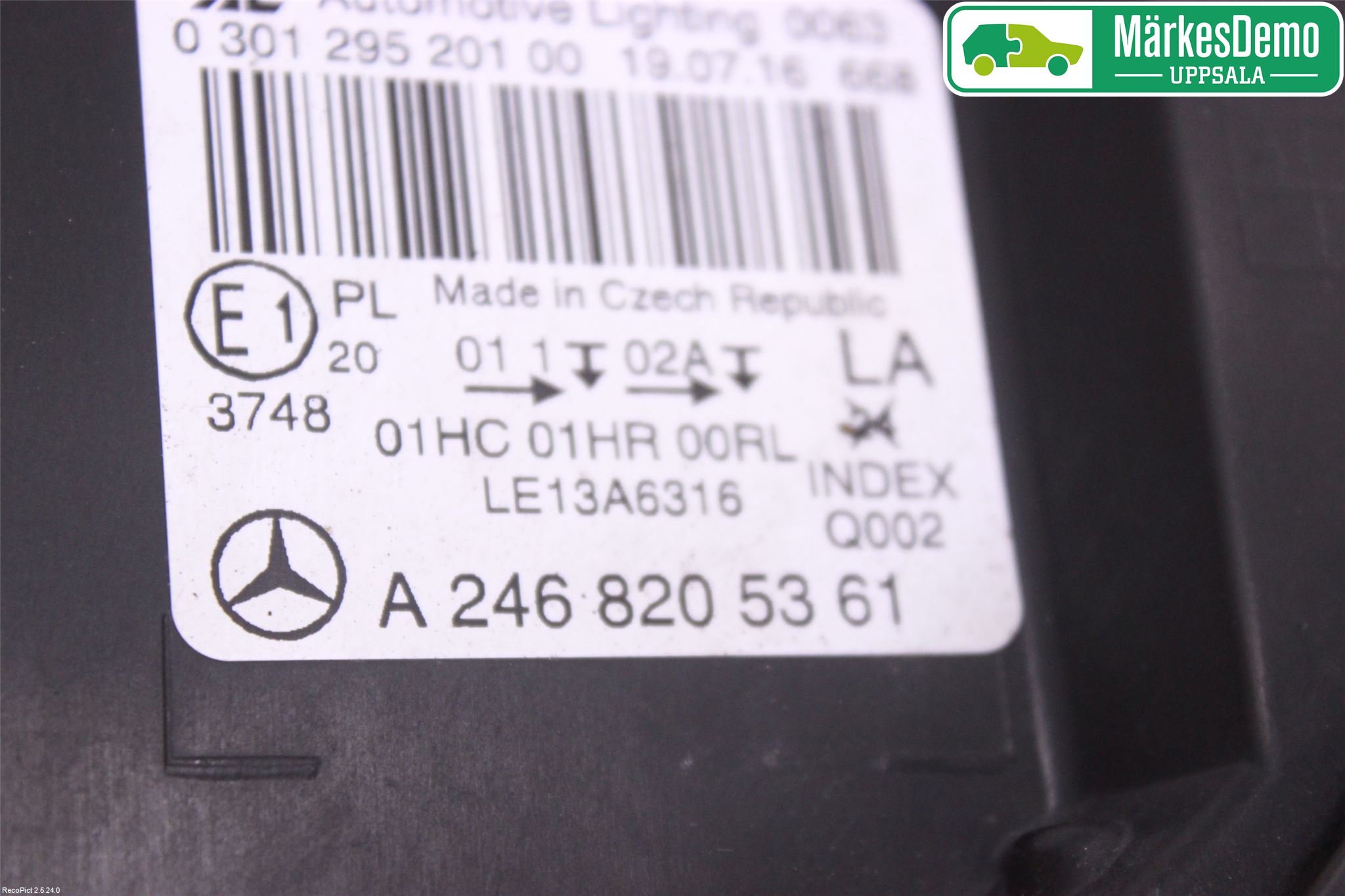 Mercedes-Benz MB B-KLASS (W246/W242) 12-19 Strålkastare Vänster