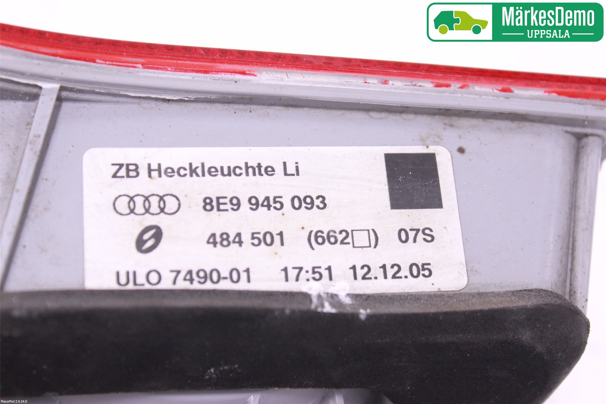 Audi A4/S4 05-07 Bakljus Lucka Vä