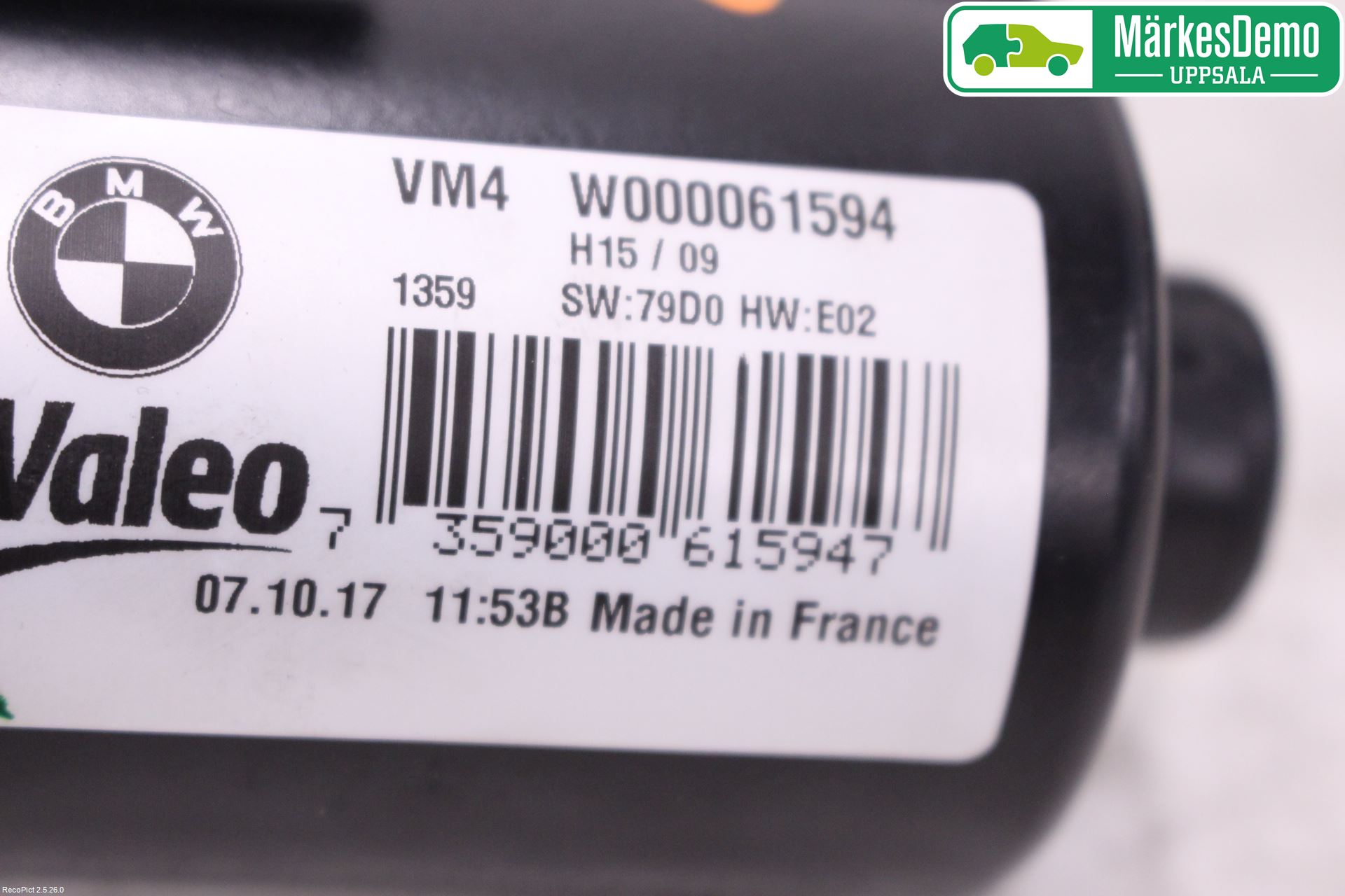 BMW 5 G30/G31/F90 17-23 Torkarmotor Vindruta
