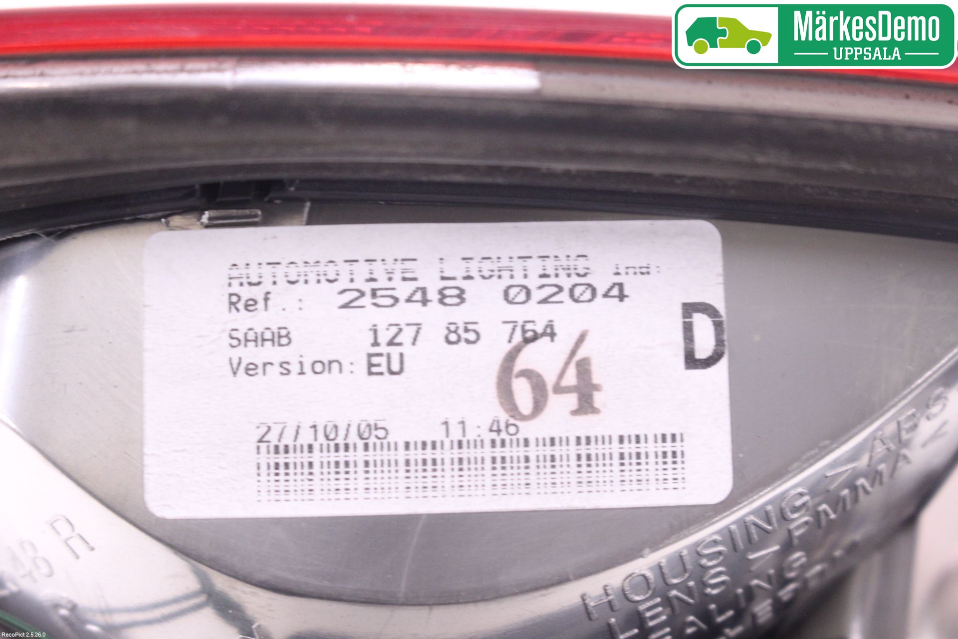 Saab 9-3 VER 2 Bakljus Lucka Hö