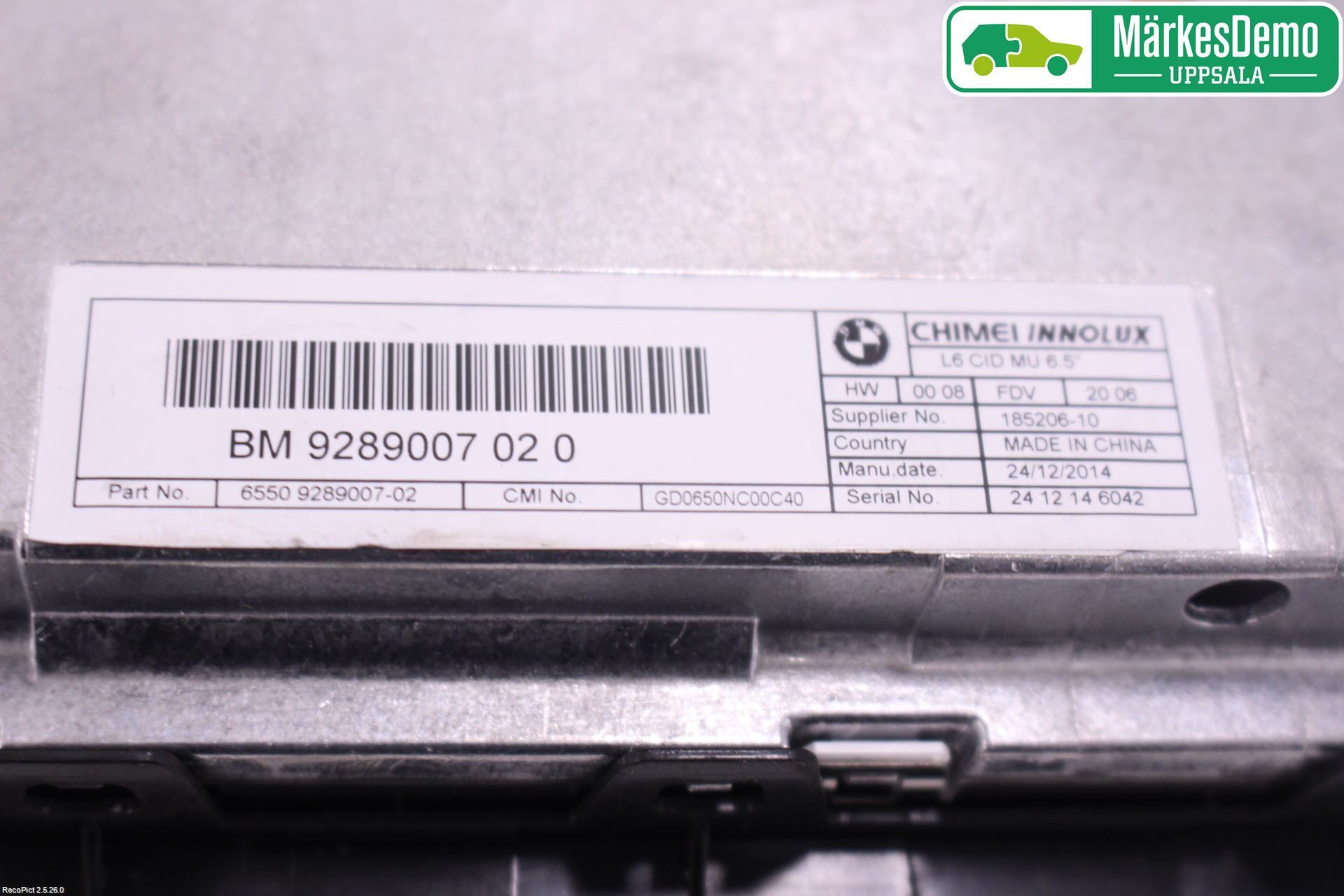 BMW 5 F10/F11/F18 09-17 Bildskärm