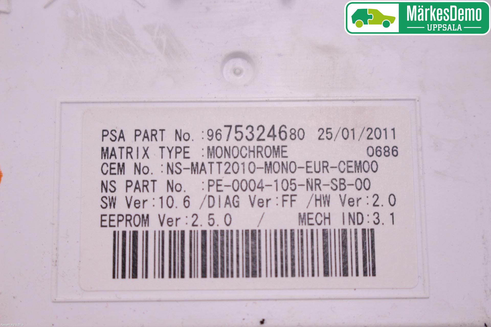 Peugeot 508 11-18 Färddator