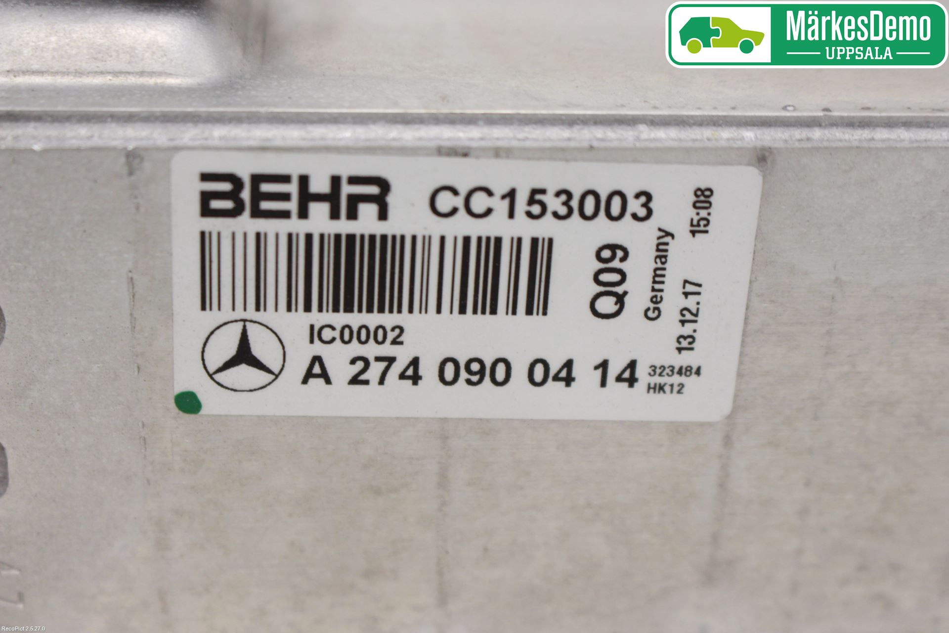 Mercedes-Benz MB C-KLASS (W205) 14-21 Laddluft-Intercooler Kyl