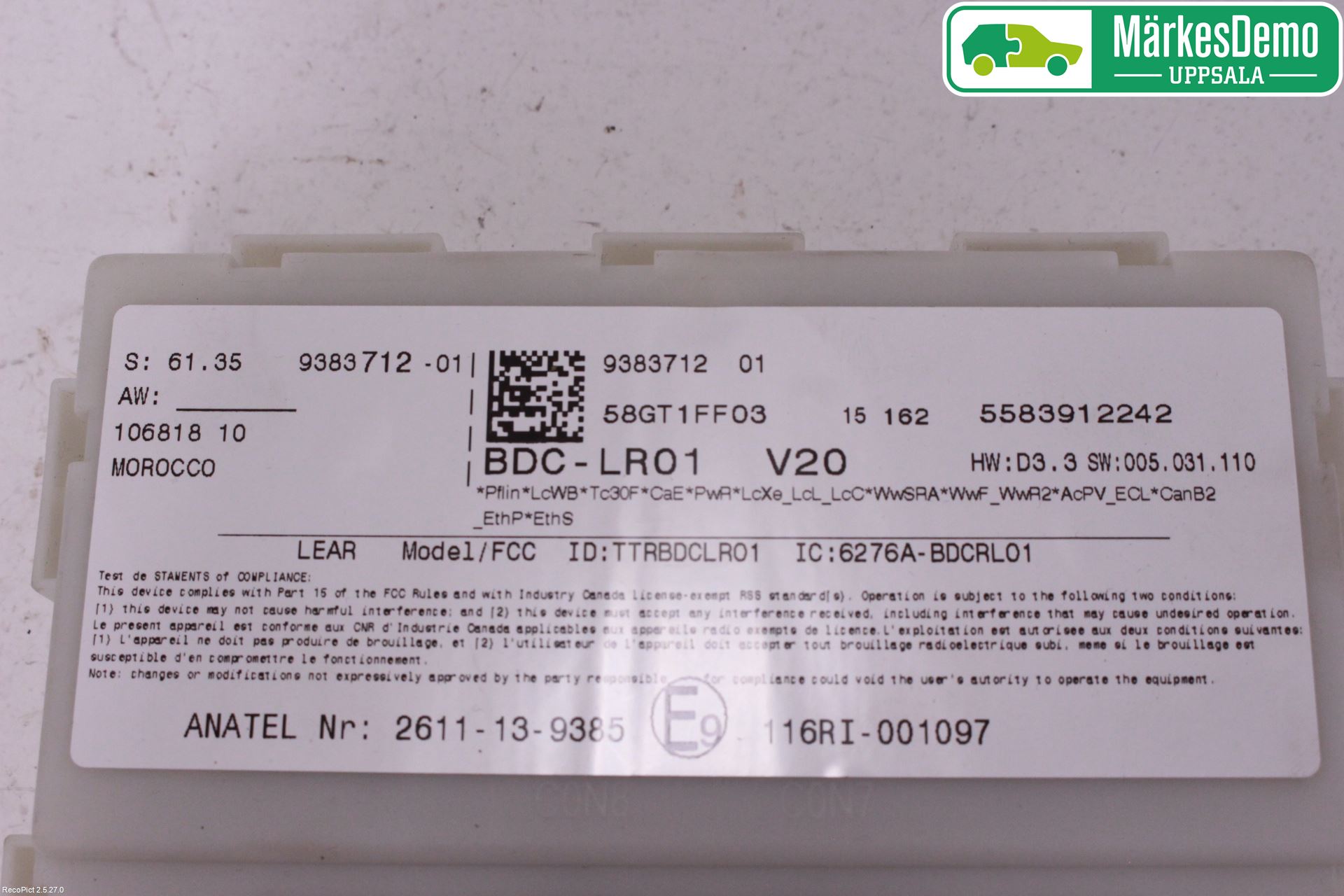 BMW X6 F16 14-19 Styrenhet Övrigt