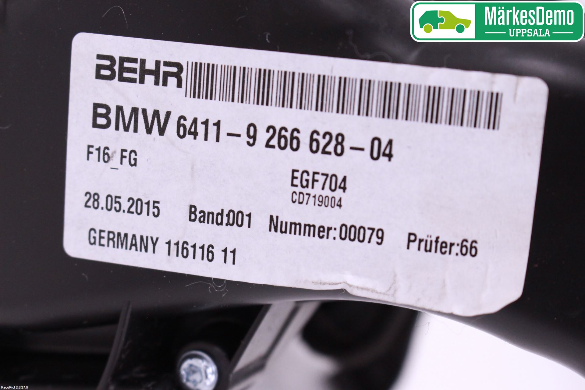 BMW X6 F16 14-19 Värmefläkt