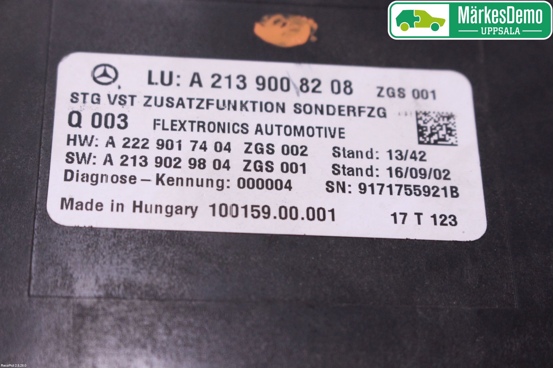 Mercedes-Benz MB E-KLASS (W213) 16-23 Styrenhet Övrigt