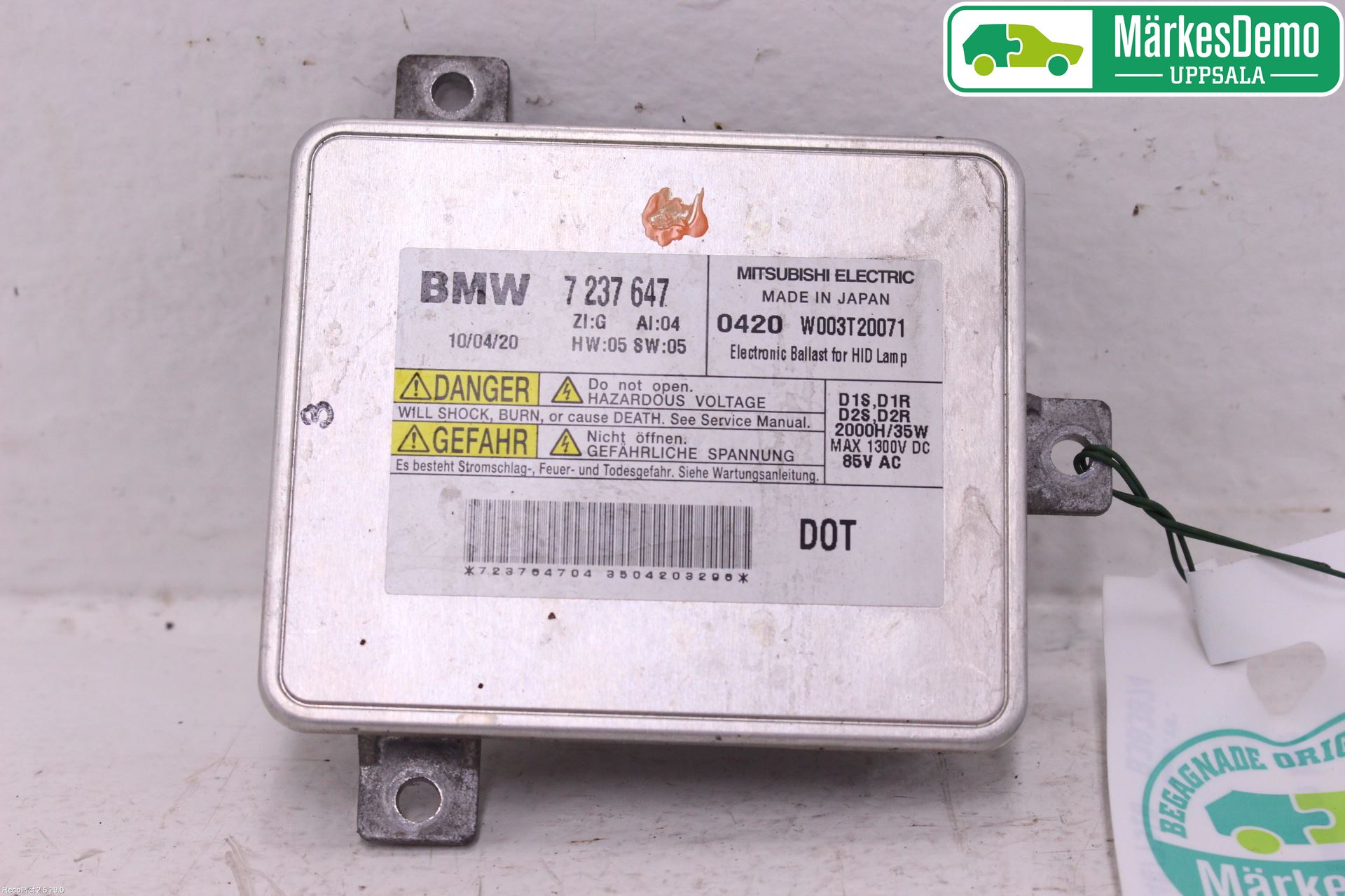 BMW 5 F10/F11/F18 09-17 Styrenhet Strålkastare