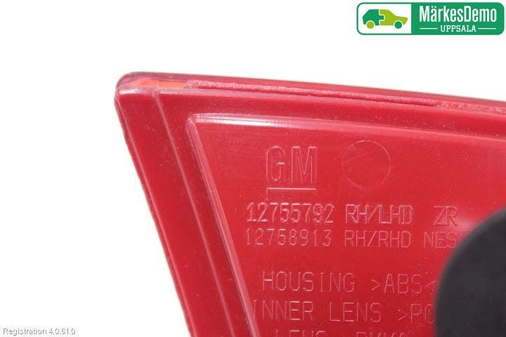 Saab 9-5 06-10 Bakljus Lucka Hö