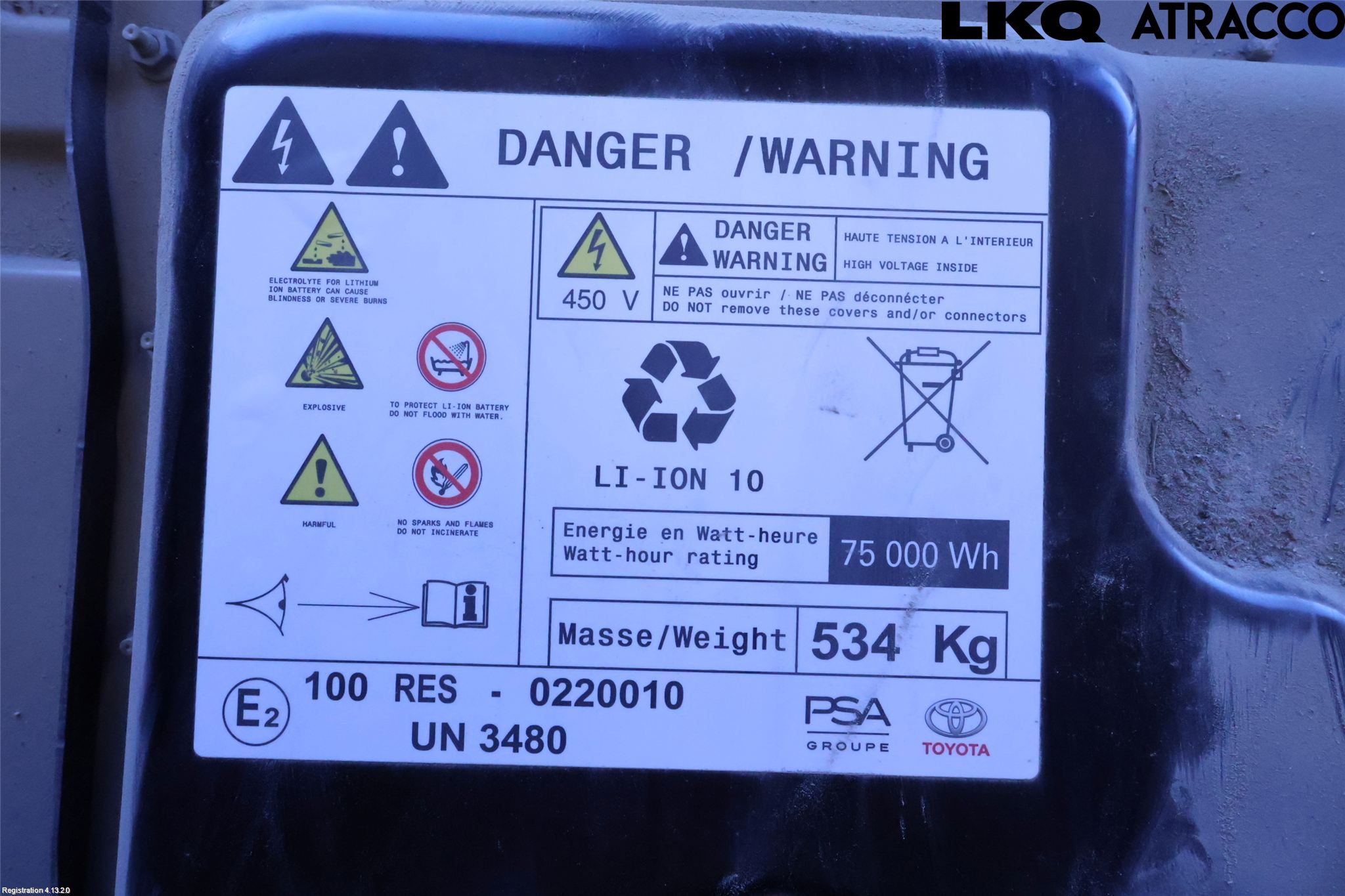 Opel VIVARO 20- Batteri Högspänning